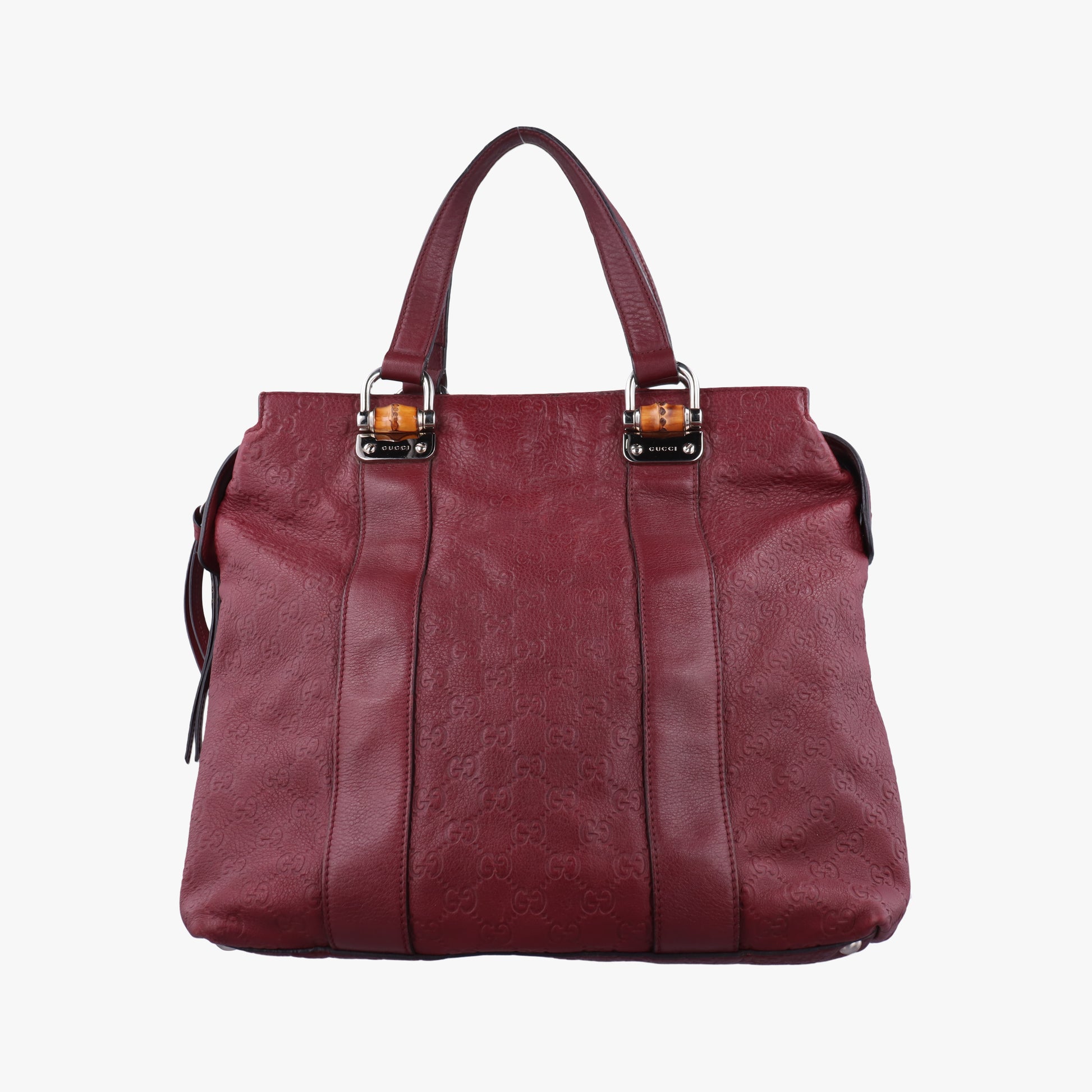 Guccissima Tender Bamboo Bar Burgundy Leather 355773 I016116205グッチッシマ テンダー バンブーバー ワインレッド レザー 355773 I016116205