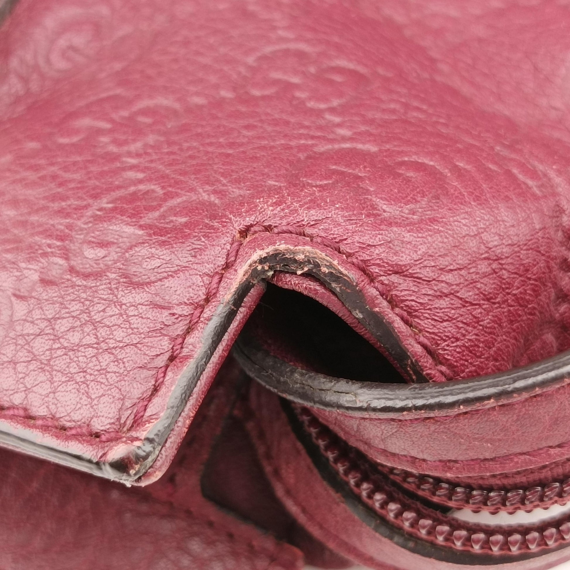 Guccissima Tender Bamboo Bar Burgundy Leather 355773 I016116205グッチッシマ テンダー バンブーバー ワインレッド レザー 355773 I016116205