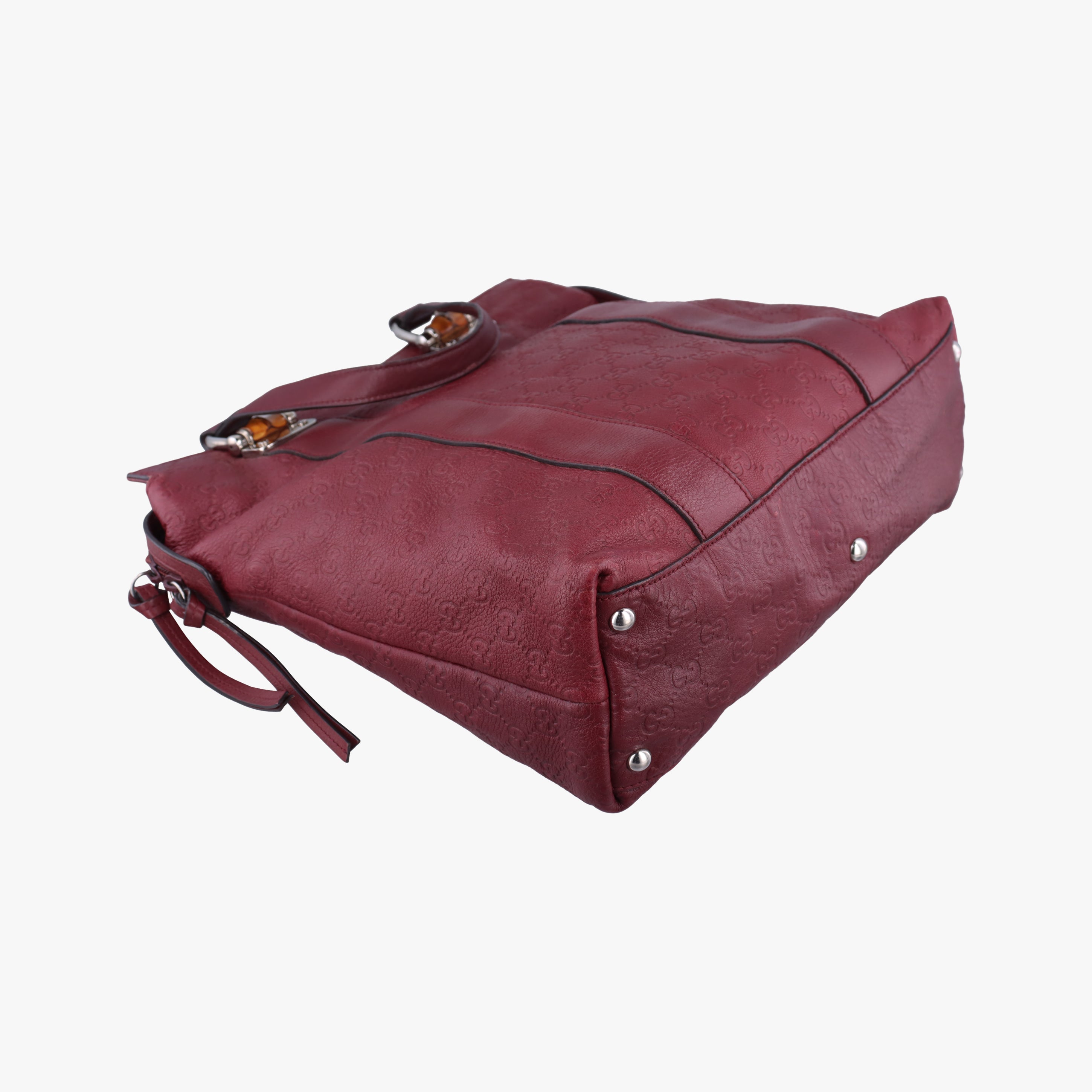 Guccissima Tender Bamboo Bar Burgundy Leather 355773 I016116205グッチッシマ テンダー バンブーバー ワインレッド レザー 355773 I016116205