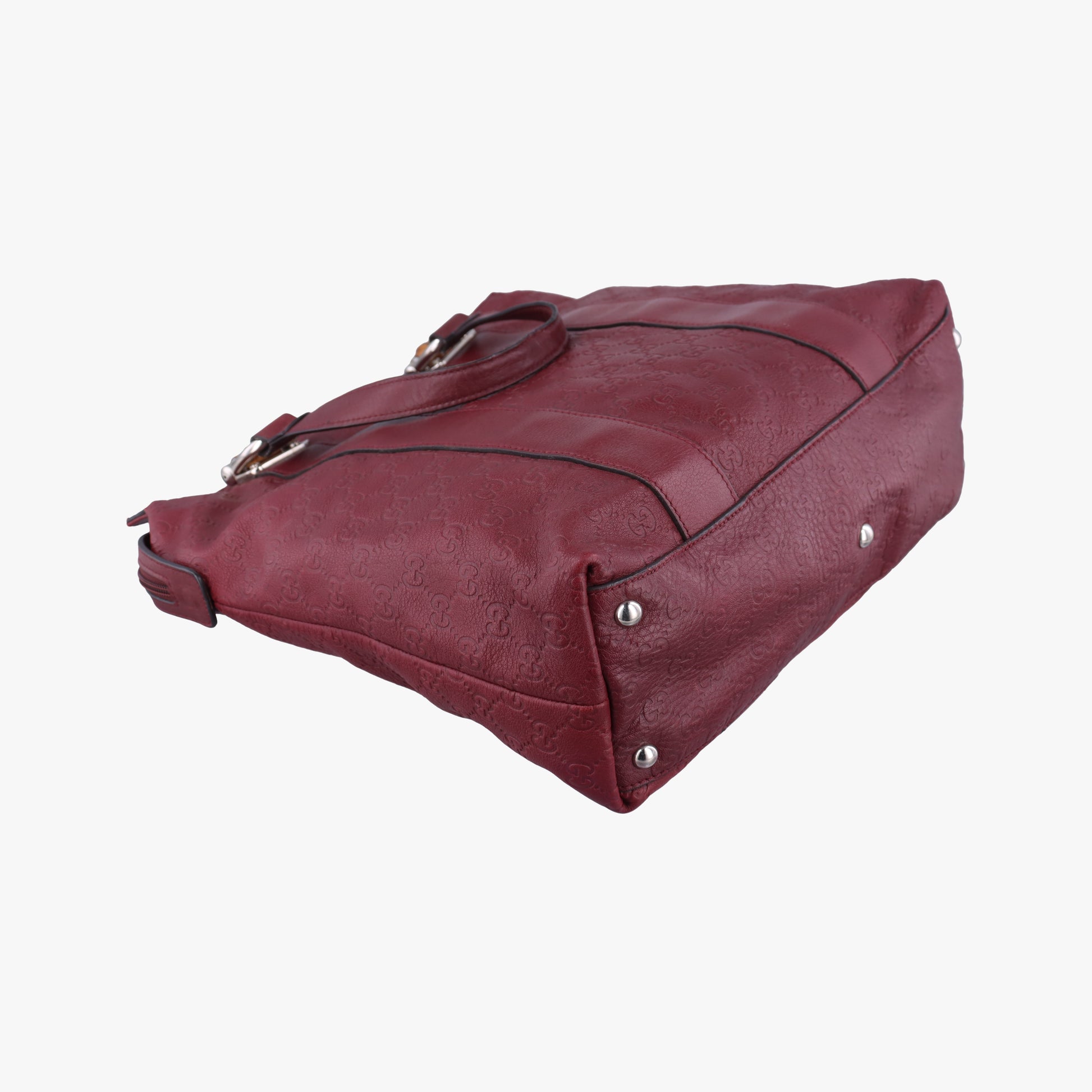 Guccissima Tender Bamboo Bar Burgundy Leather 355773 I016116205グッチッシマ テンダー バンブーバー ワインレッド レザー 355773 I016116205