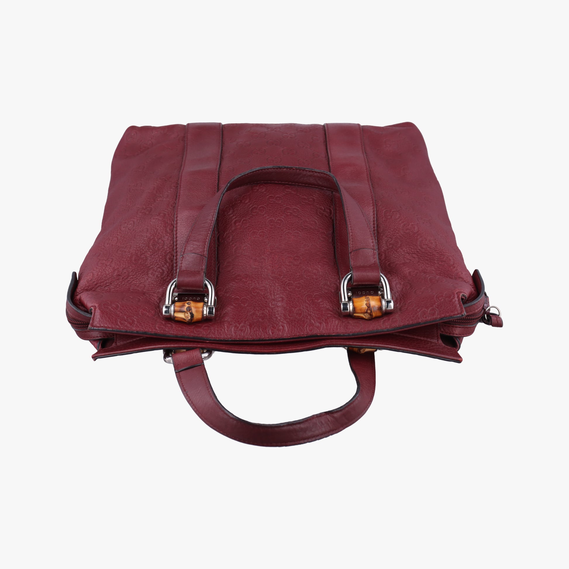 Guccissima Tender Bamboo Bar Burgundy Leather 355773 I016116205グッチッシマ テンダー バンブーバー ワインレッド レザー 355773 I016116205