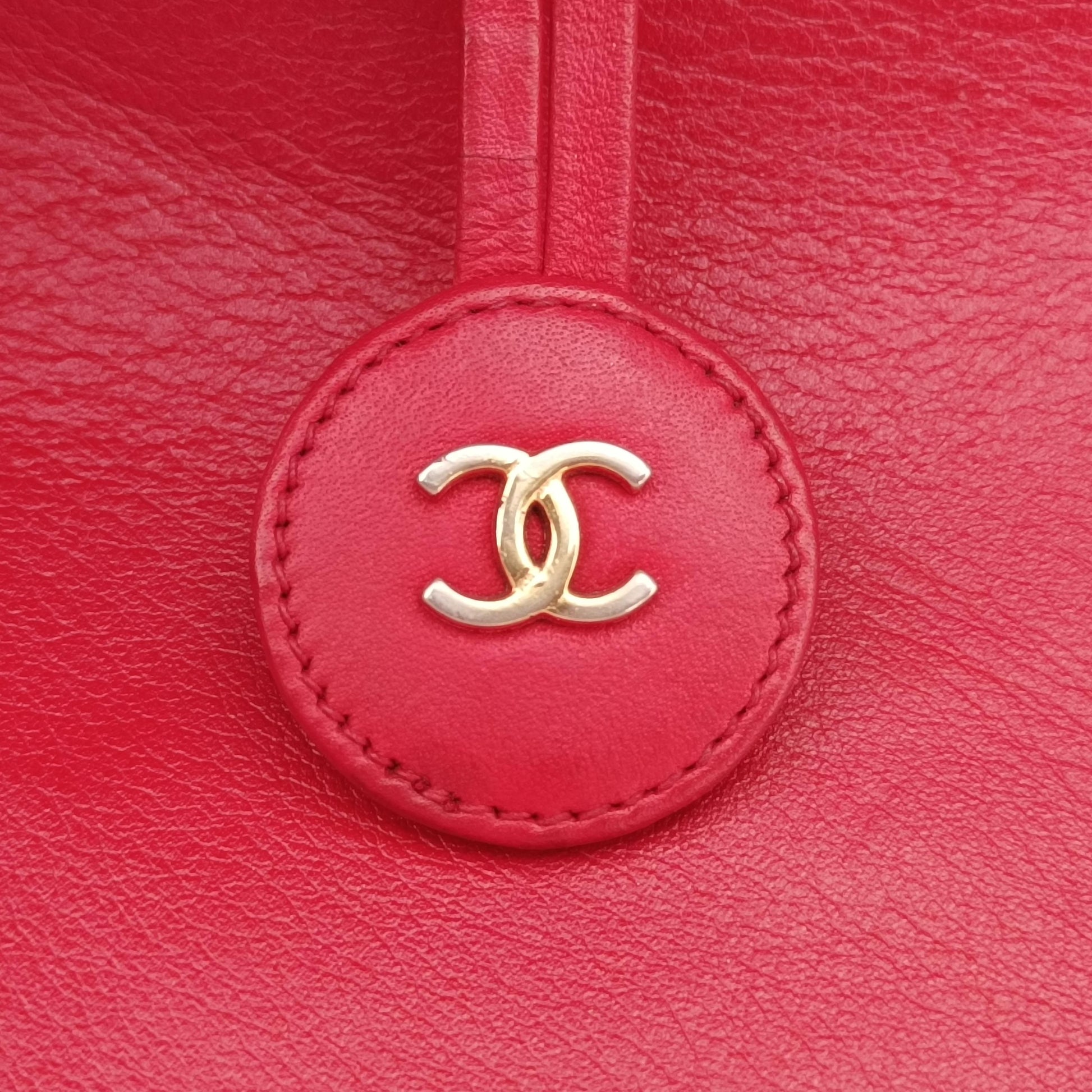 Chain Tote Red lambskin 0553790チェーン トート レッド ラムスキン 0553790