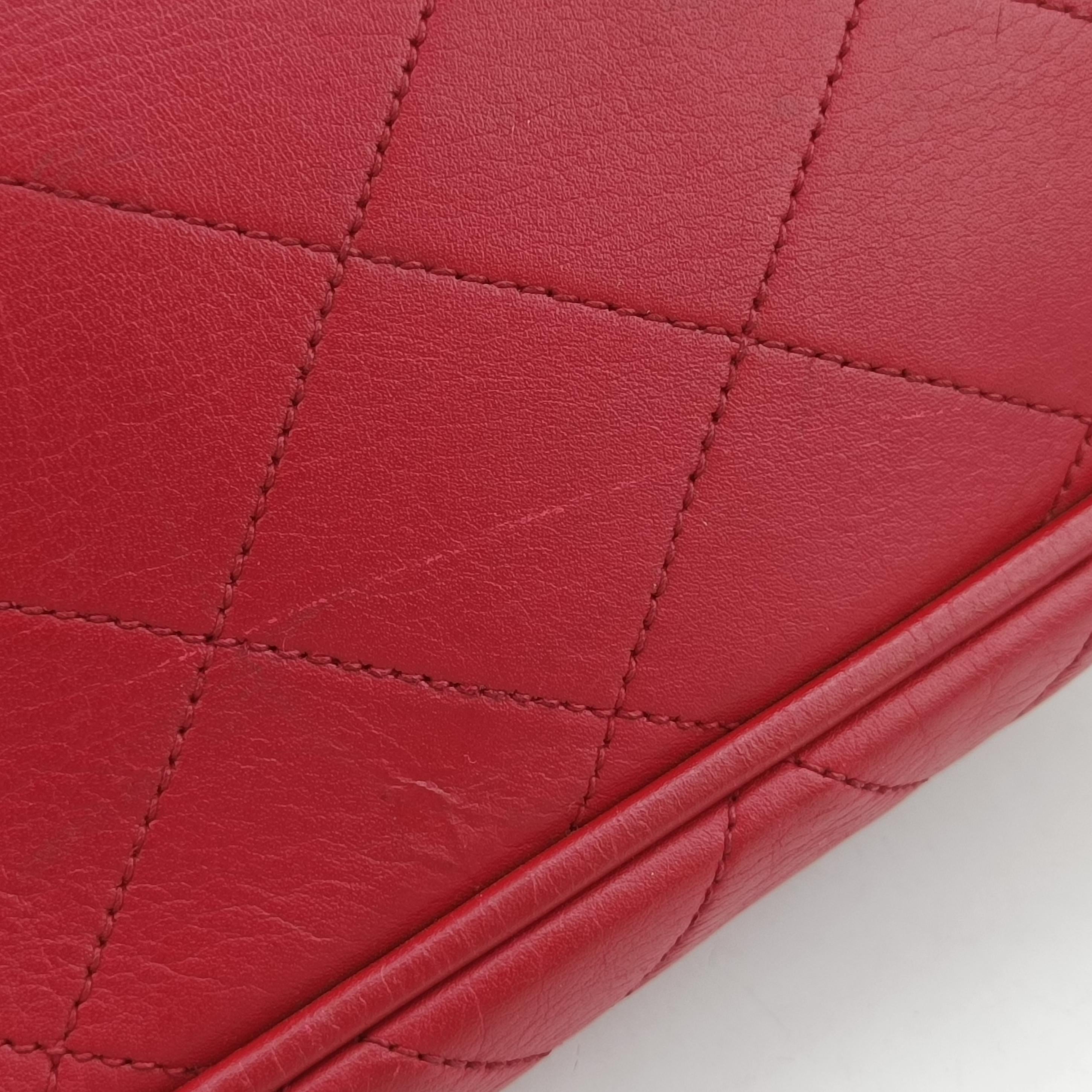 Chain Tote Red lambskin 0553790チェーン トート レッド ラムスキン 0553790