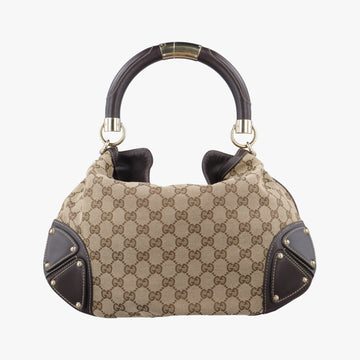 Indy Babouska Brown canvas x leather 185566 C3187085インディ ブラウン キャンバス×レザー 185566 C3187085