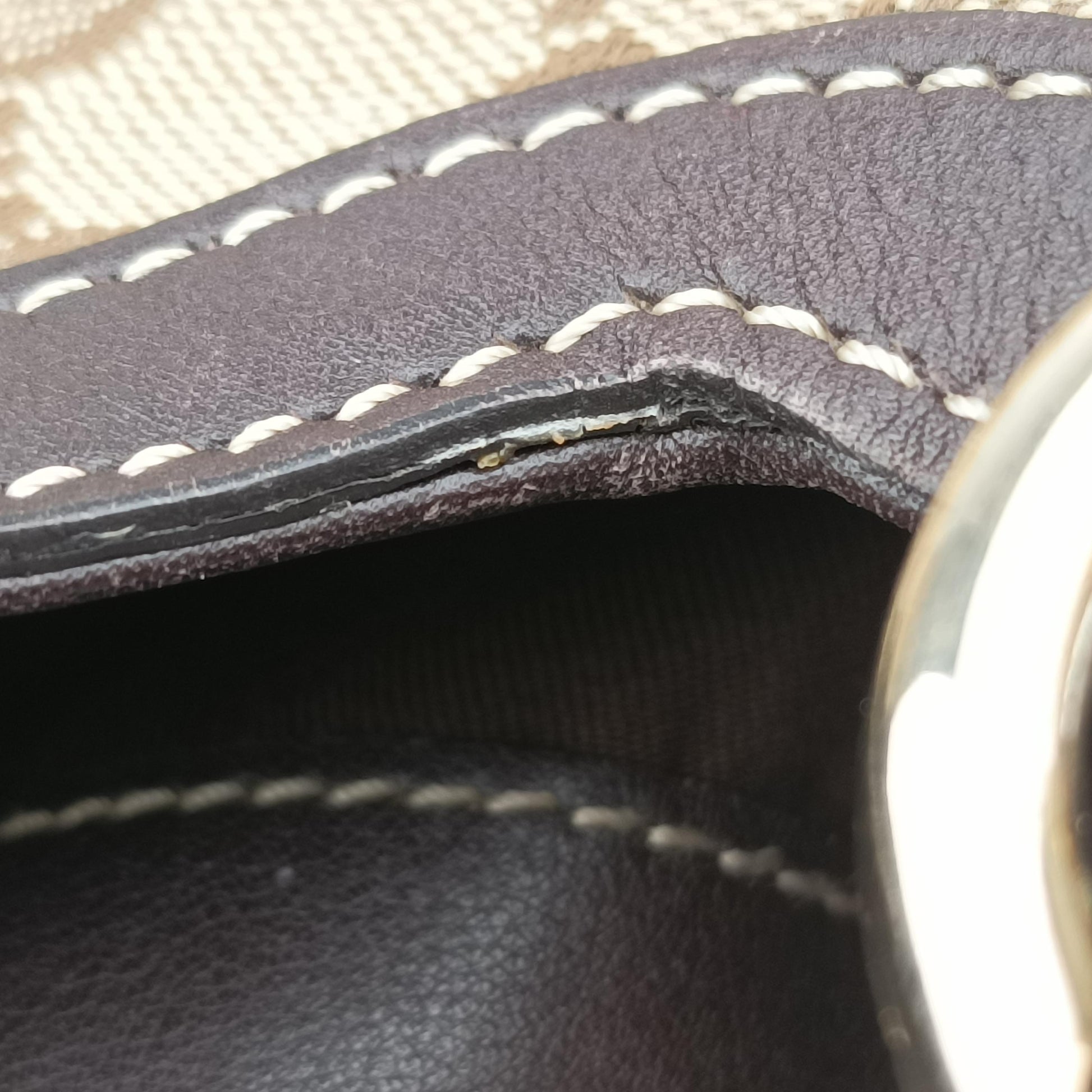 Indy Babouska Brown canvas x leather 185566 C3187085インディ ブラウン キャンバス×レザー 185566 C3187085