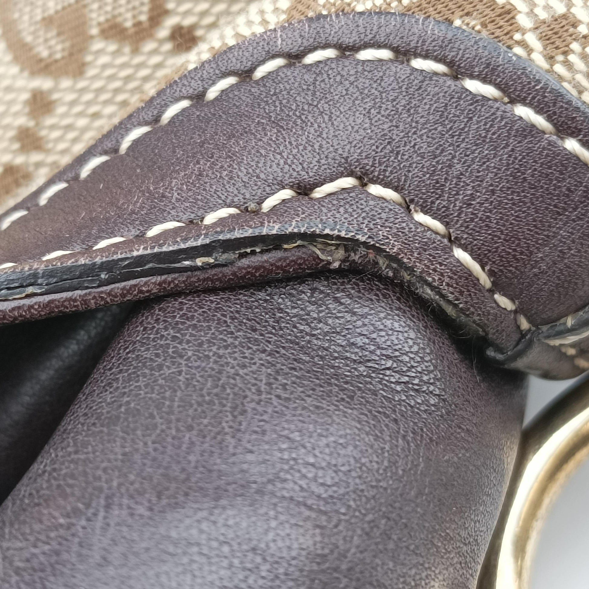 Indy Babouska Brown canvas x leather 185566 C3187085インディ ブラウン キャンバス×レザー 185566 C3187085