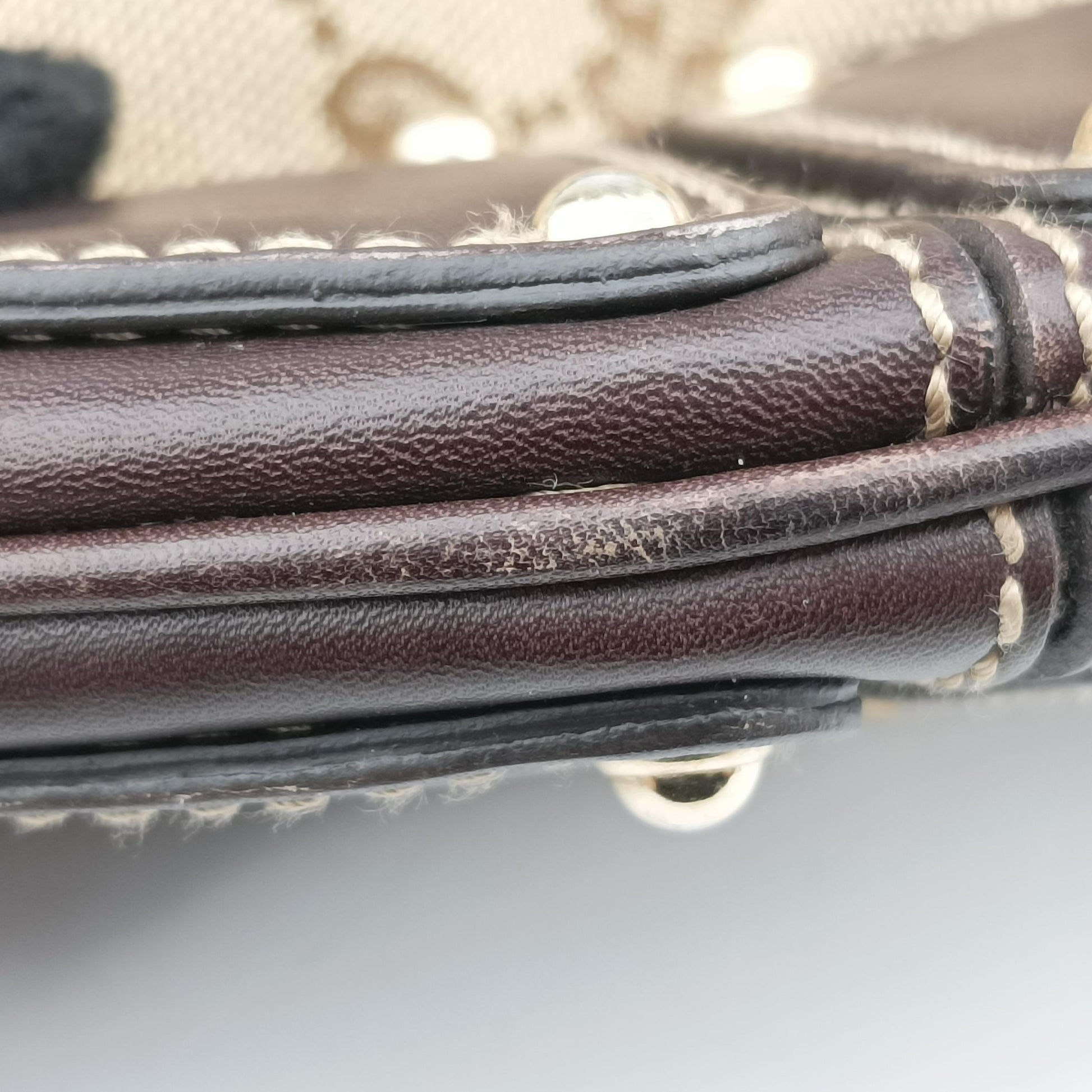 Indy Babouska Brown canvas x leather 185566 C3187085インディ ブラウン キャンバス×レザー 185566 C3187085