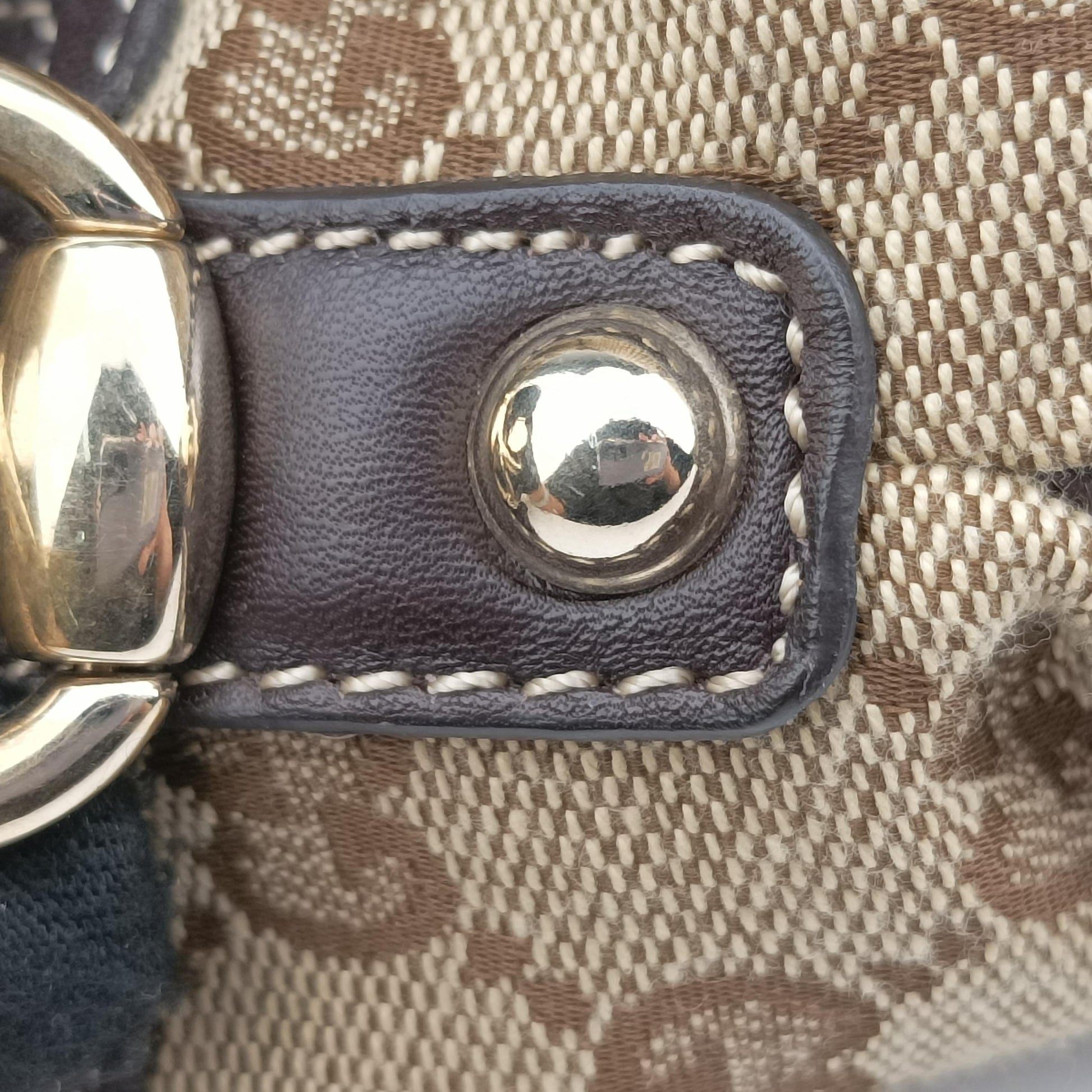 Indy Babouska Brown canvas x leather 185566 C3187085インディ ブラウン キャンバス×レザー 185566 C3187085