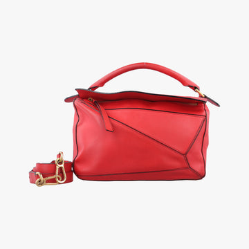 Puzzle Bag Medium Red Leather 051605パズルバッグ ミディアム レッド レザー 051605