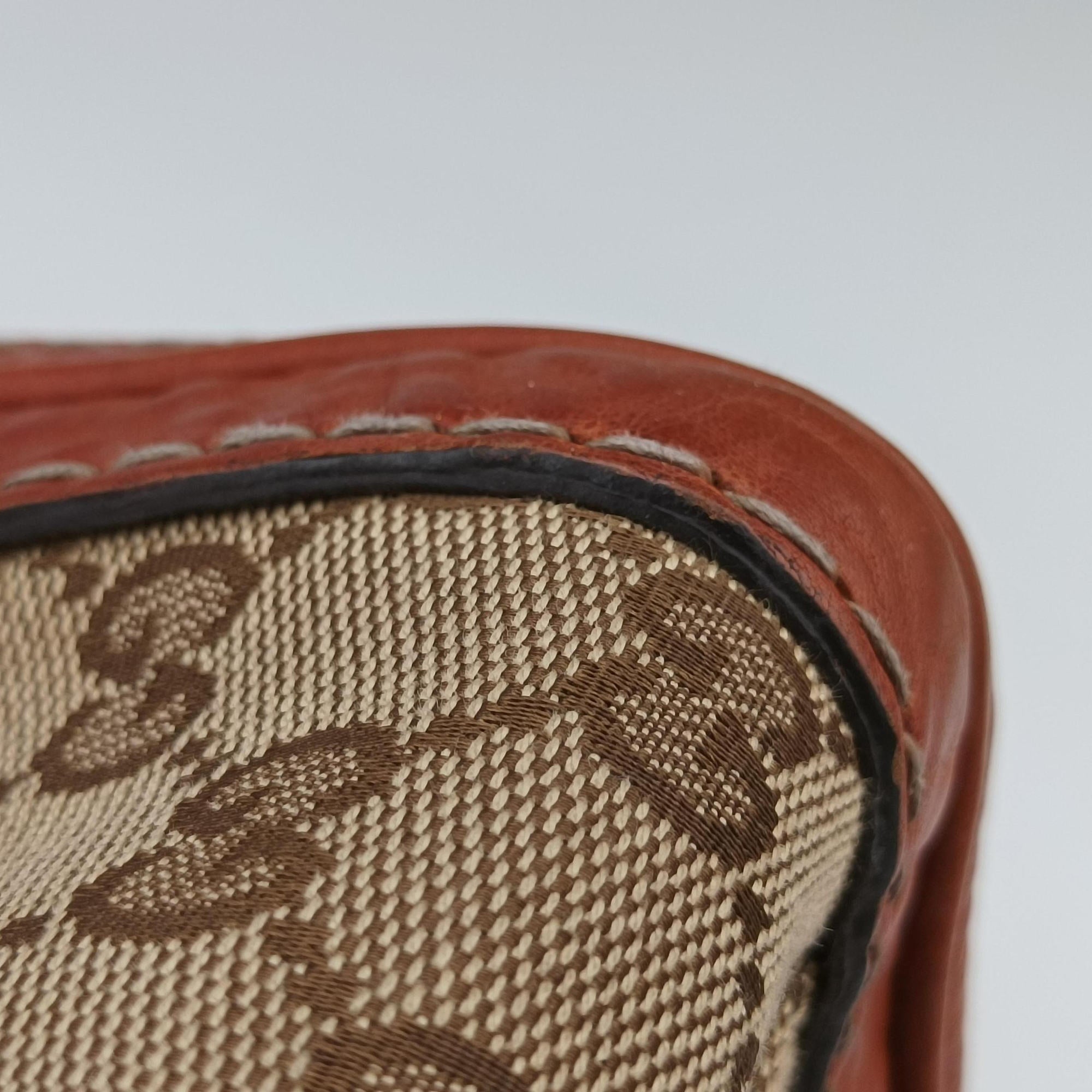 GG Running beige×orange Leather×canvas 247183 G9415111GGランニング ベージュ x オレンジ レザー×キャンバス 247183 G9415111