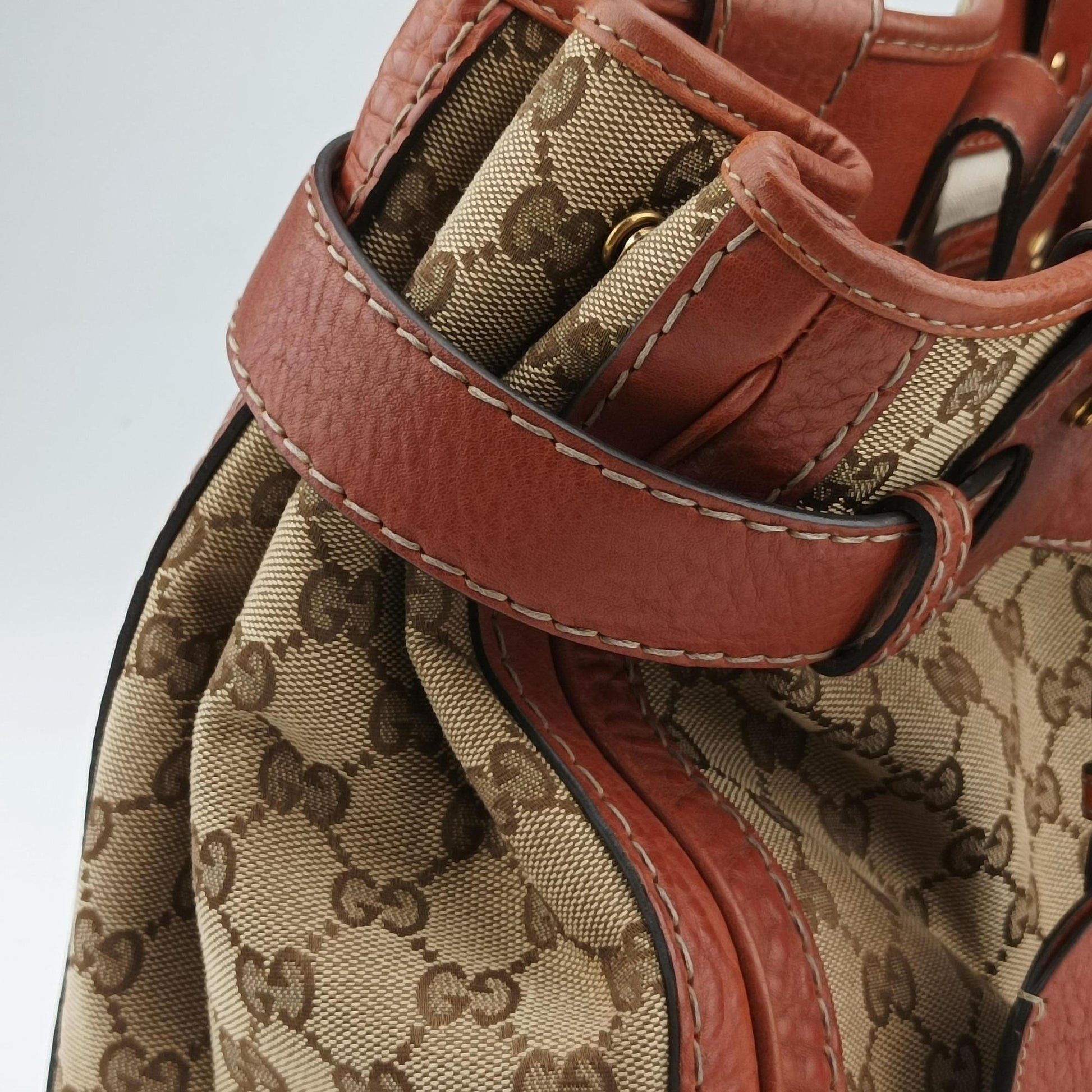 GG Running beige×orange Leather×canvas 247183 G9415111GGランニング ベージュ x オレンジ レザー×キャンバス 247183 G9415111