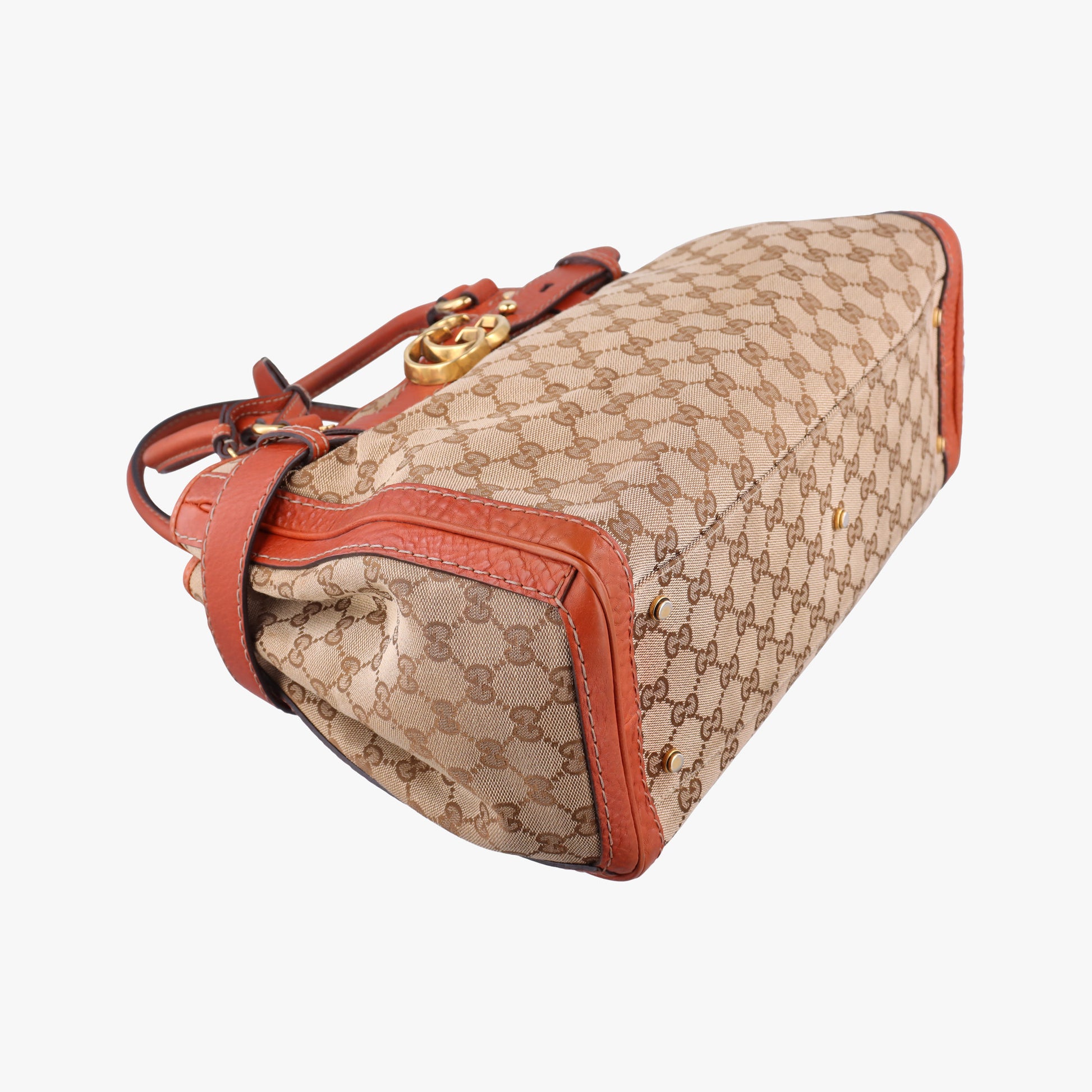 GG Running beige×orange Leather×canvas 247183 G9415111GGランニング ベージュ x オレンジ レザー×キャンバス 247183 G9415111