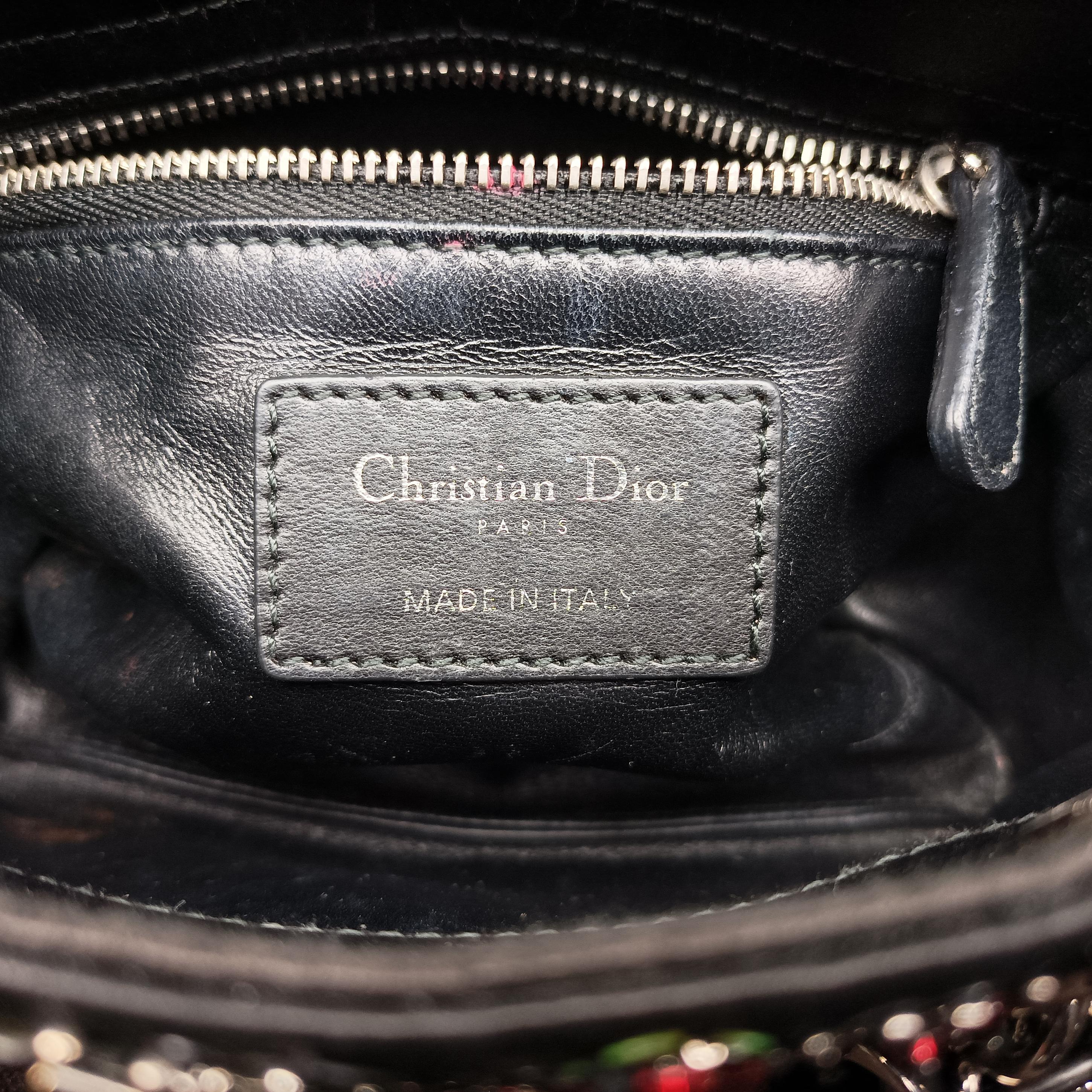 Lady Dior Black silk 04-MA-1126レディディオール ブラック シルク 04-MA-1126