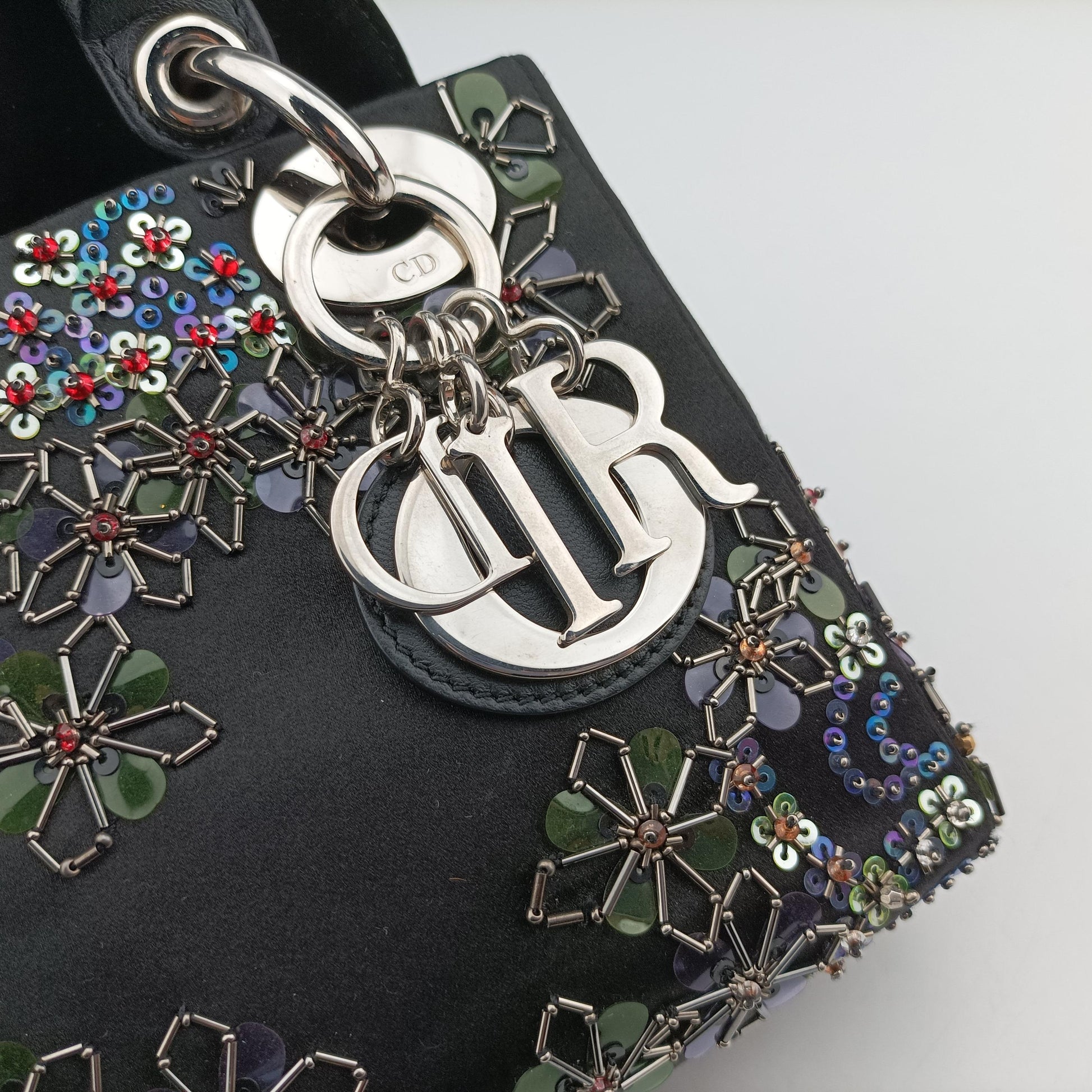 Lady Dior Black silk 04-MA-1126レディディオール ブラック シルク 04-MA-1126