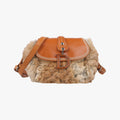 D logo Brown fur×leather 15-MA-0065Dロゴ ブラウン ファー×レザー 15-MA-0065