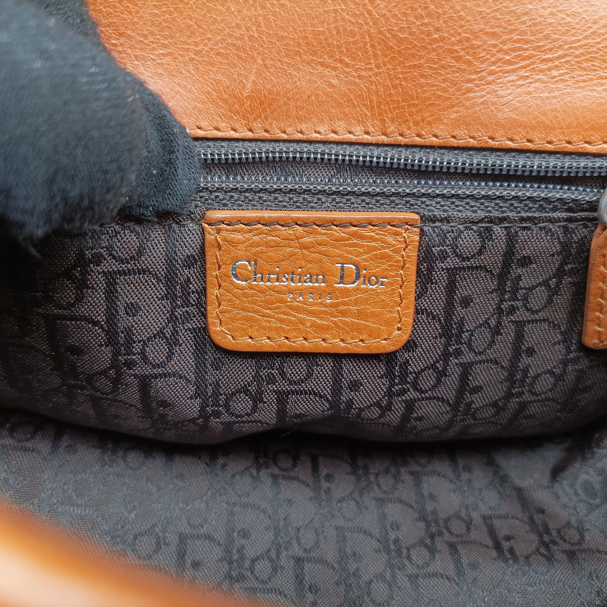 D logo Brown fur×leather 15-MA-0065Dロゴ ブラウン ファー×レザー 15-MA-0065