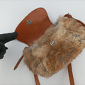 D logo Brown fur×leather 15-MA-0065Dロゴ ブラウン ファー×レザー 15-MA-0065