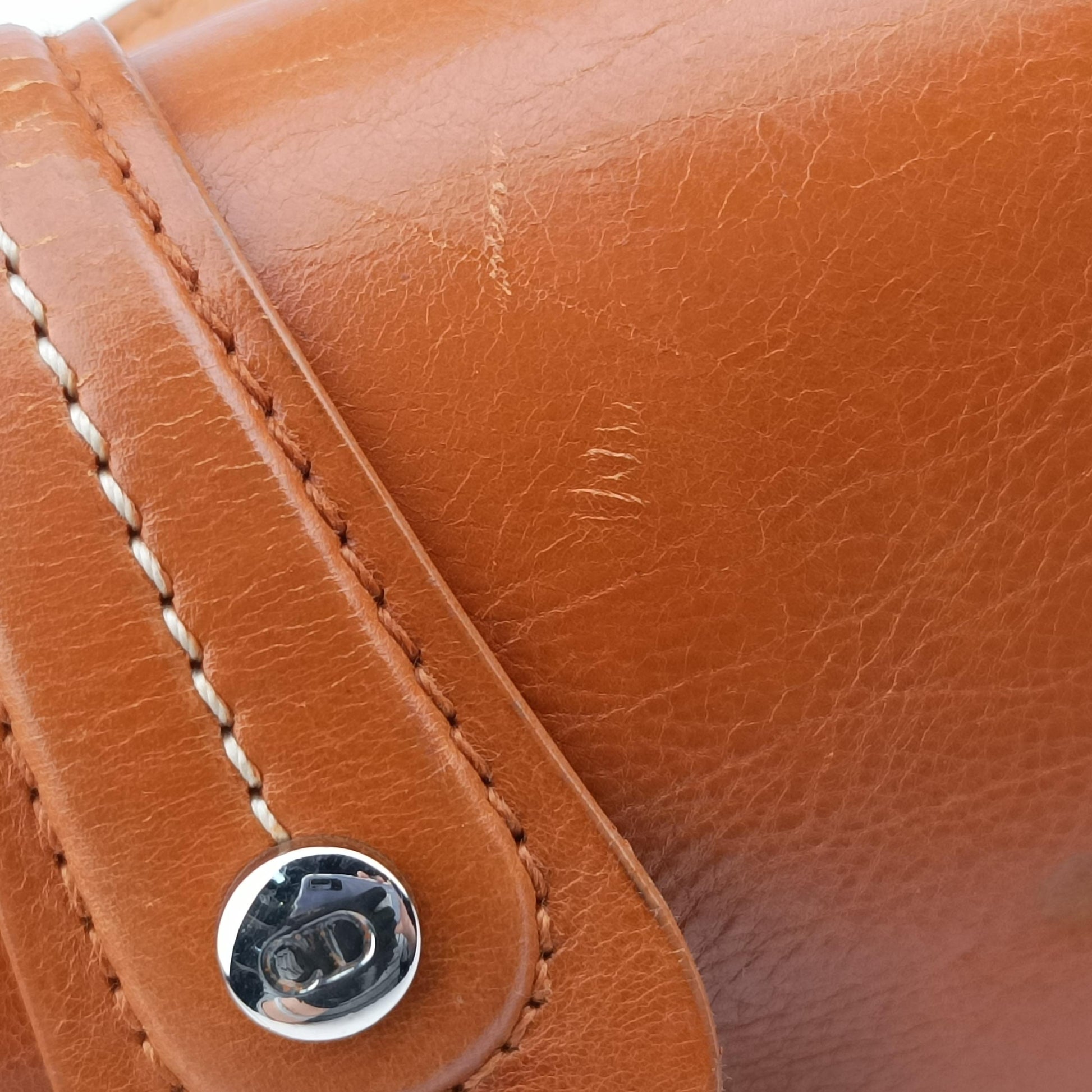 D logo Brown fur×leather 15-MA-0065Dロゴ ブラウン ファー×レザー 15-MA-0065