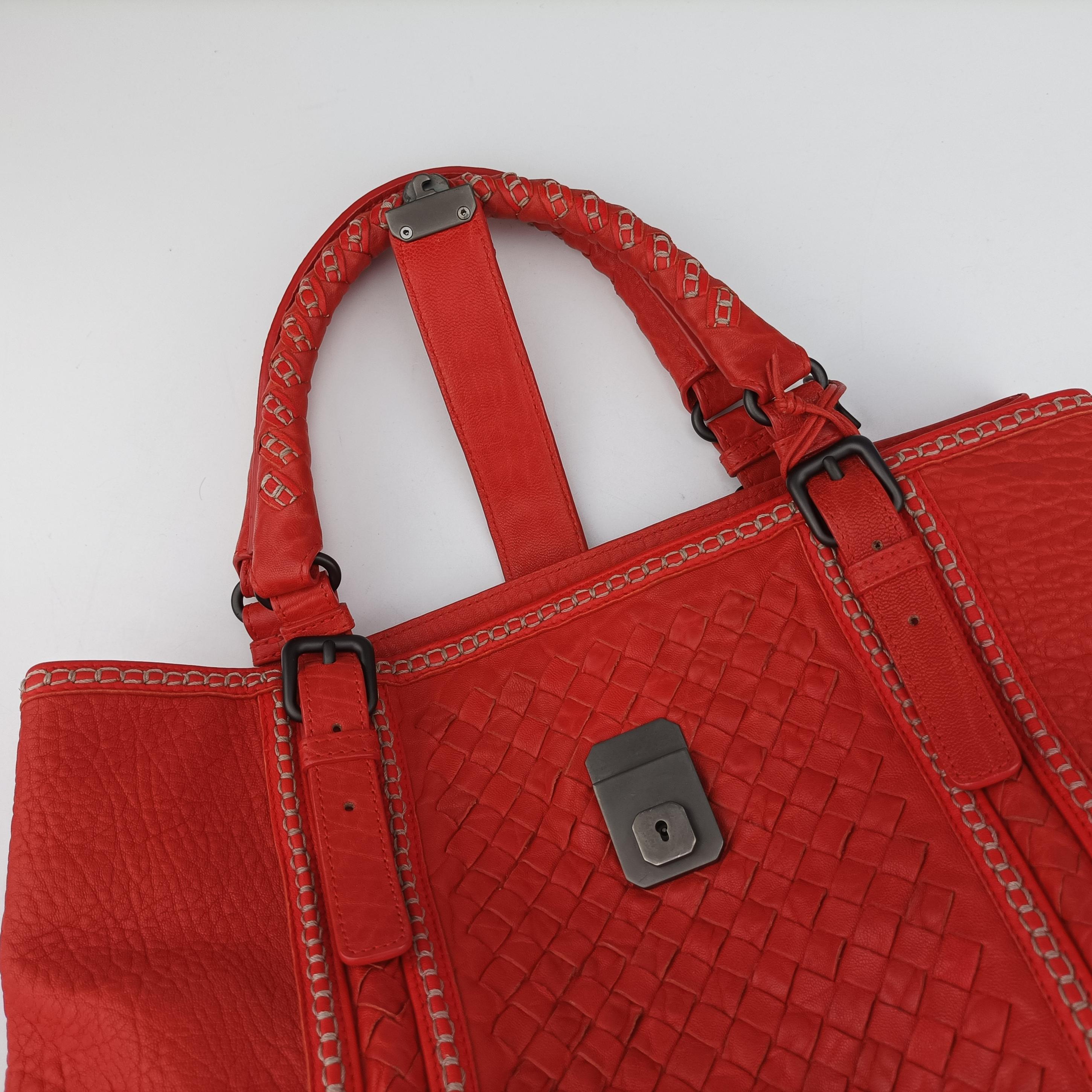 Roma Stitch Intrecciato Orange Leather B00114364Cローマ イントレチャート オレンジ レザー B00114364C