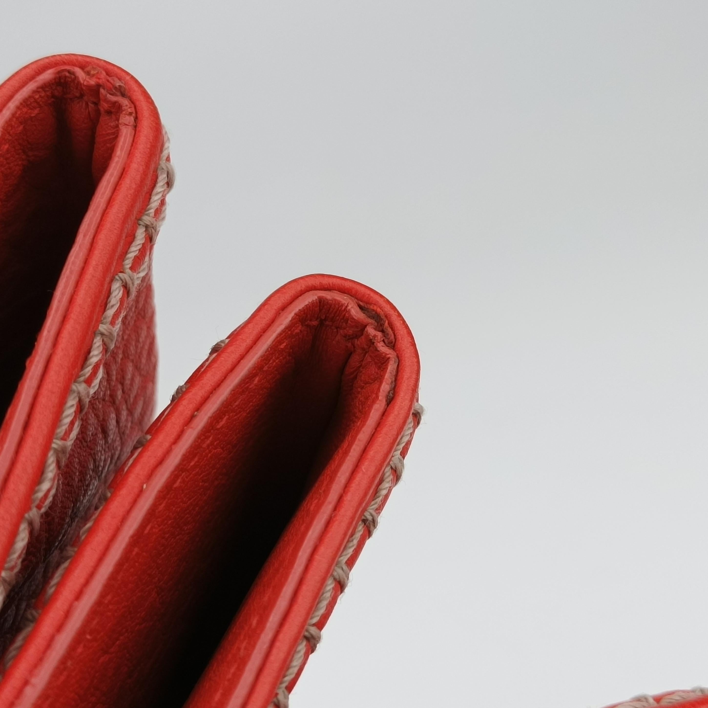 Roma Stitch Intrecciato Orange Leather B00114364Cローマ イントレチャート オレンジ レザー B00114364C