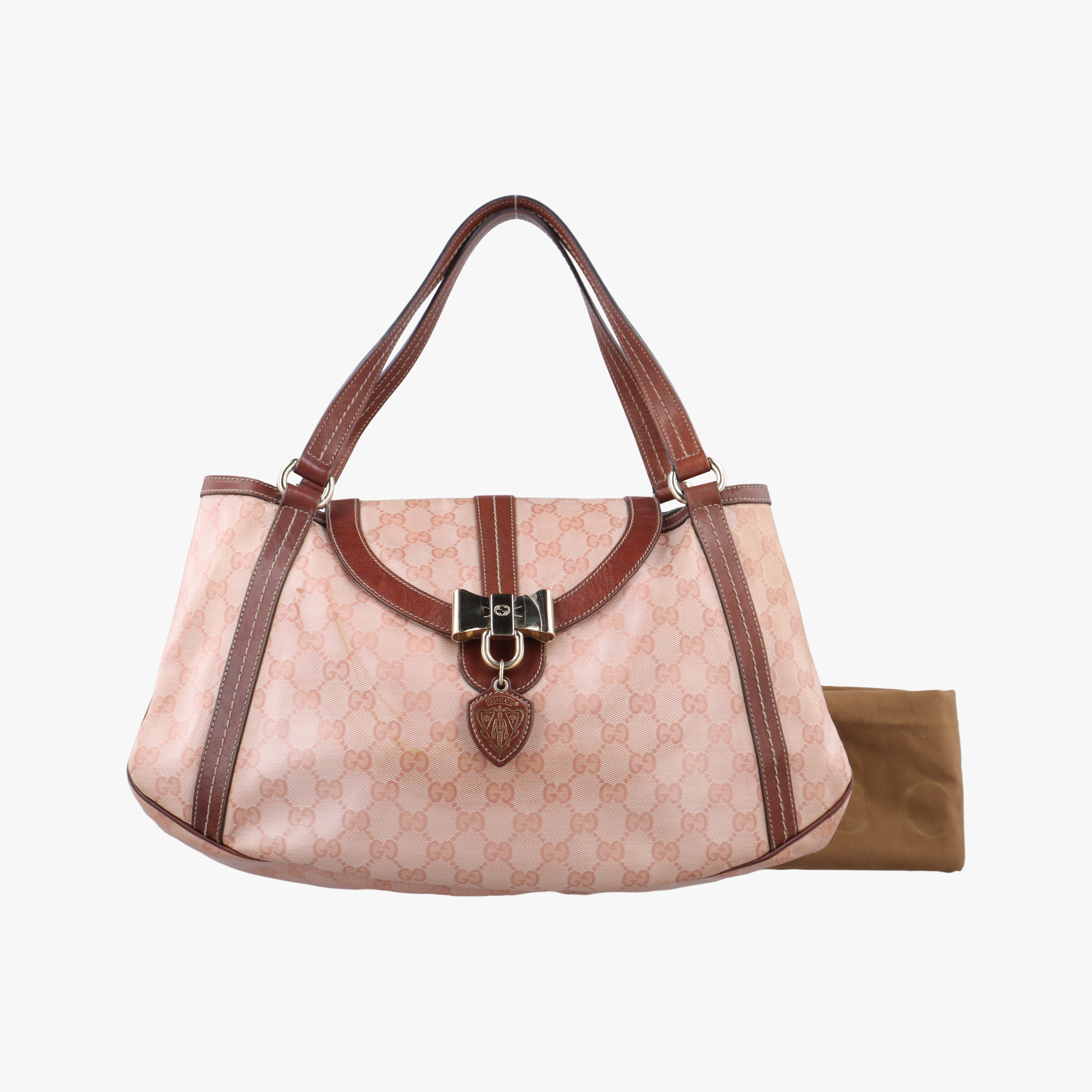 GG Crystal Duchessa Flap Beige x Pink PVC coated canvas 181476 I2260735GGクリスタル ドゥケッサ フラップ ベージュ×ピンク PVCコーティングキャンバス 181476 I2260735