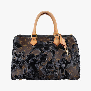Speedy 30 brown×black Monogram Fleur Deug×Sequins M40436 TR4140スピーディ30 モノグラム/ブラウン×ブラック モノグラム フルール ドゥ ジェ×スパンコール M40436 TR4140