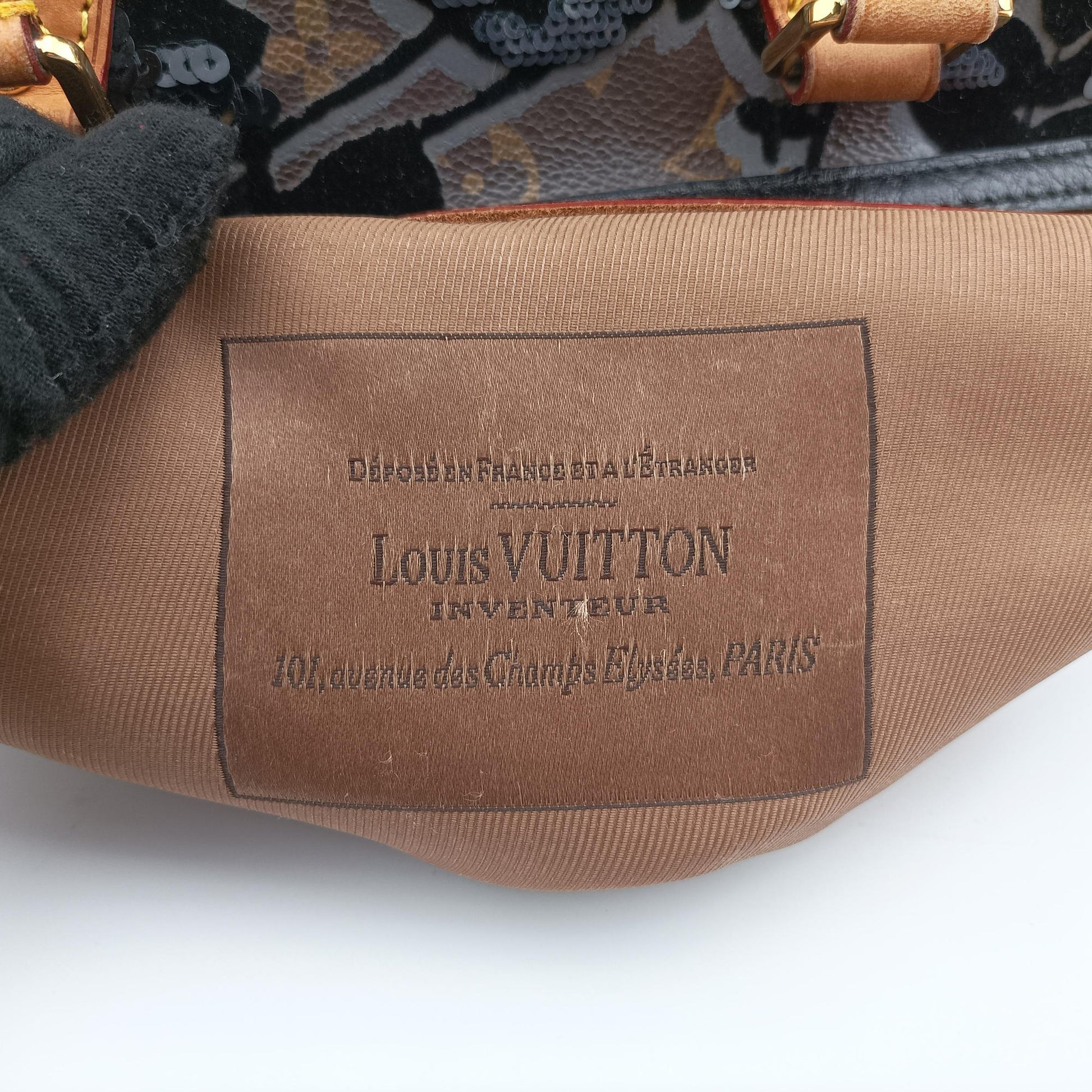 Speedy 30 brown×black Monogram Fleur Deug×Sequins M40436 TR4140スピーディ30 モノグラム/ブラウン×ブラック モノグラム フルール ドゥ ジェ×スパンコール M40436 TR4140