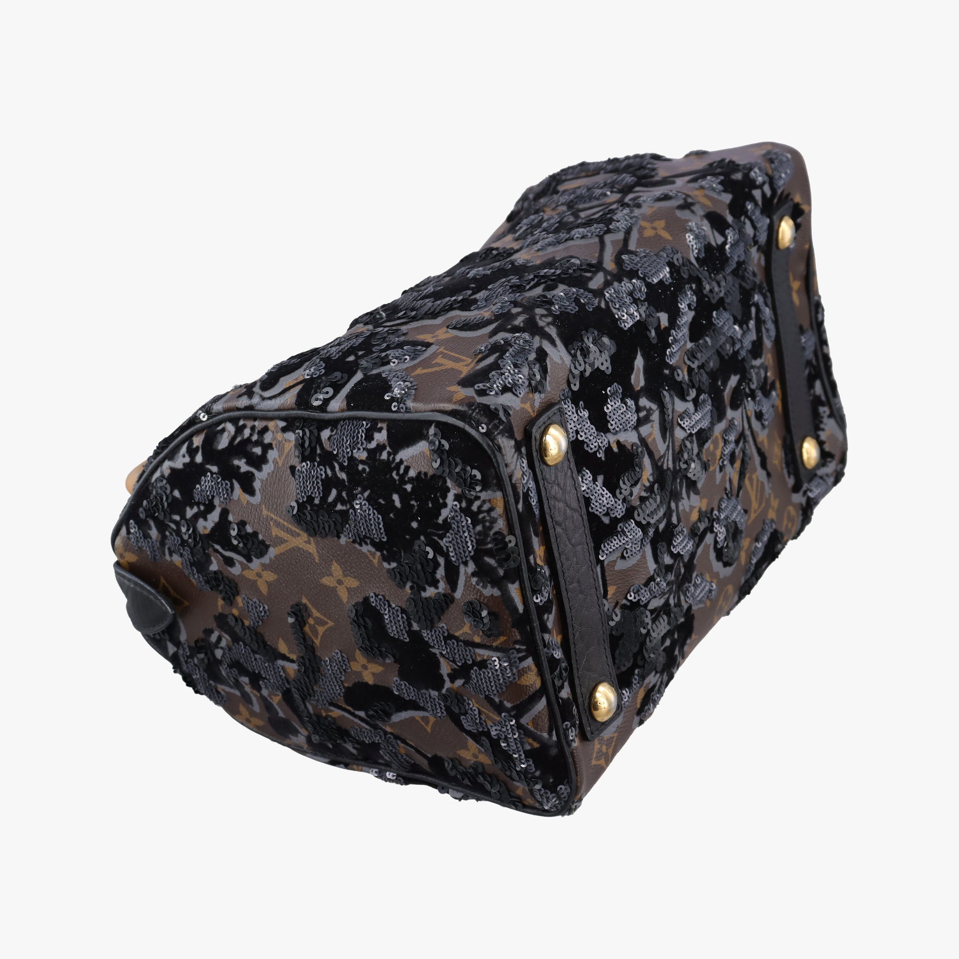 Speedy 30 brown×black Monogram Fleur Deug×Sequins M40436 TR4140スピーディ30 モノグラム/ブラウン×ブラック モノグラム フルール ドゥ ジェ×スパンコール M40436 TR4140