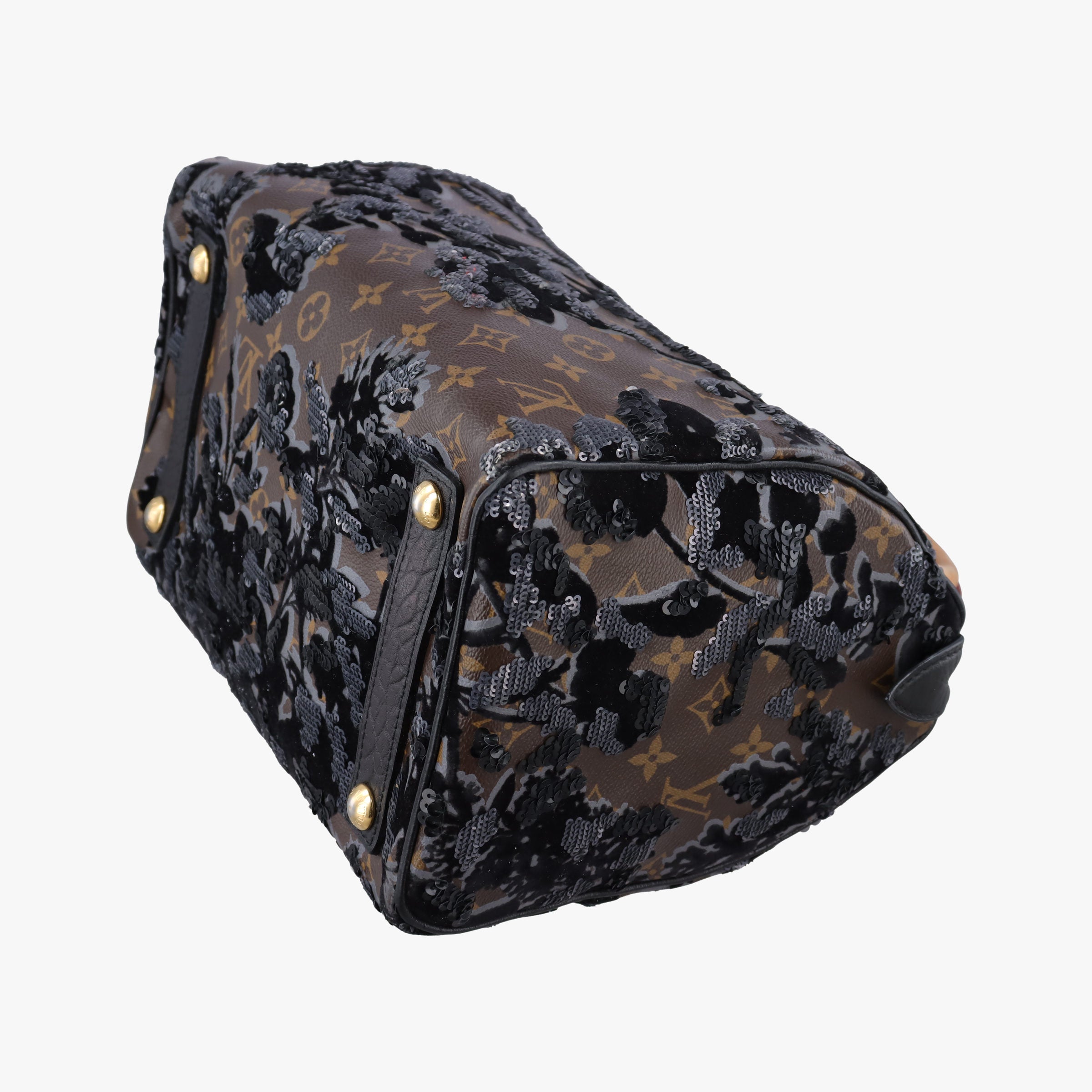 Speedy 30 brown×black Monogram Fleur Deug×Sequins M40436 TR4140スピーディ30 モノグラム/ブラウン×ブラック モノグラム フルール ドゥ ジェ×スパンコール M40436 TR4140