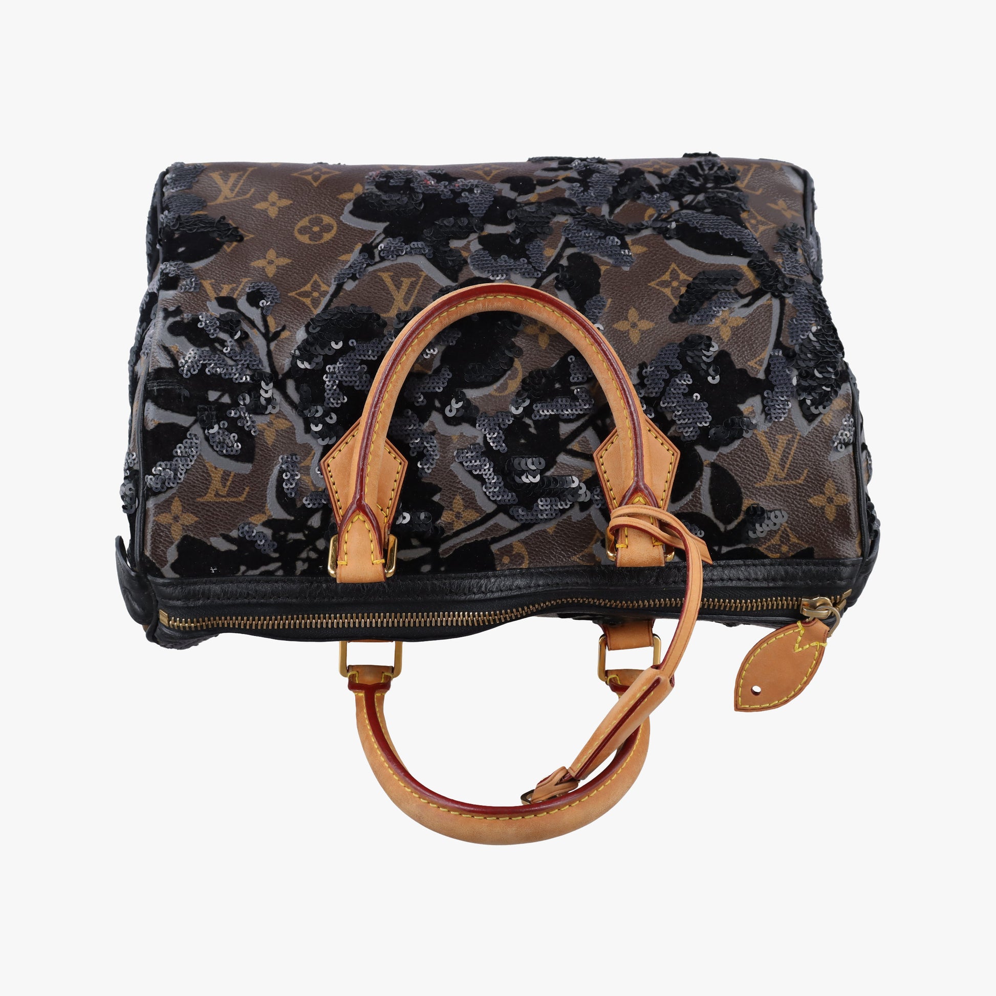 Speedy 30 brown×black Monogram Fleur Deug×Sequins M40436 TR4140スピーディ30 モノグラム/ブラウン×ブラック モノグラム フルール ドゥ ジェ×スパンコール M40436 TR4140