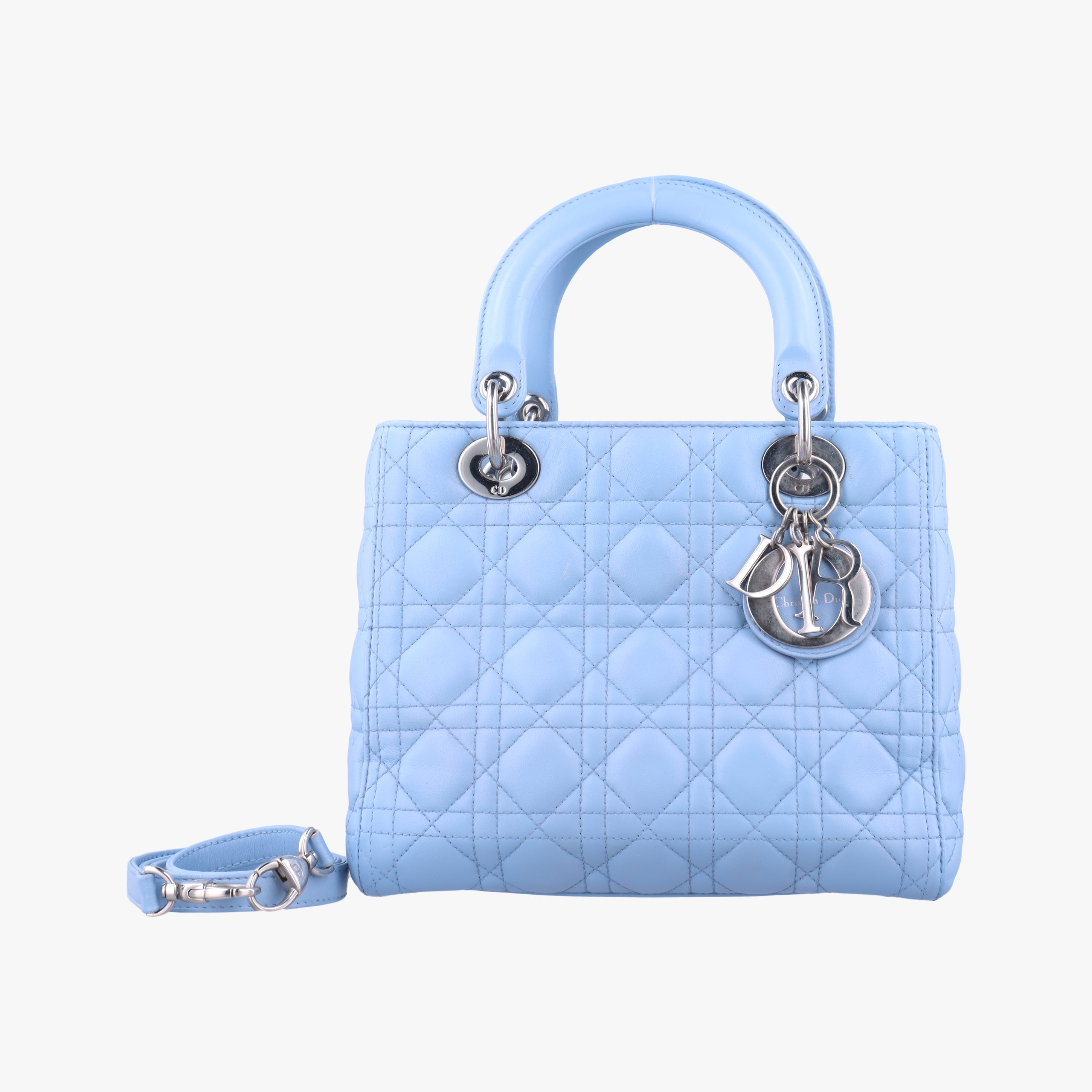 Lady Dior Blue lambskin 01-BO-0124レディディオール ブルー ラムスキン 01-BO-0124