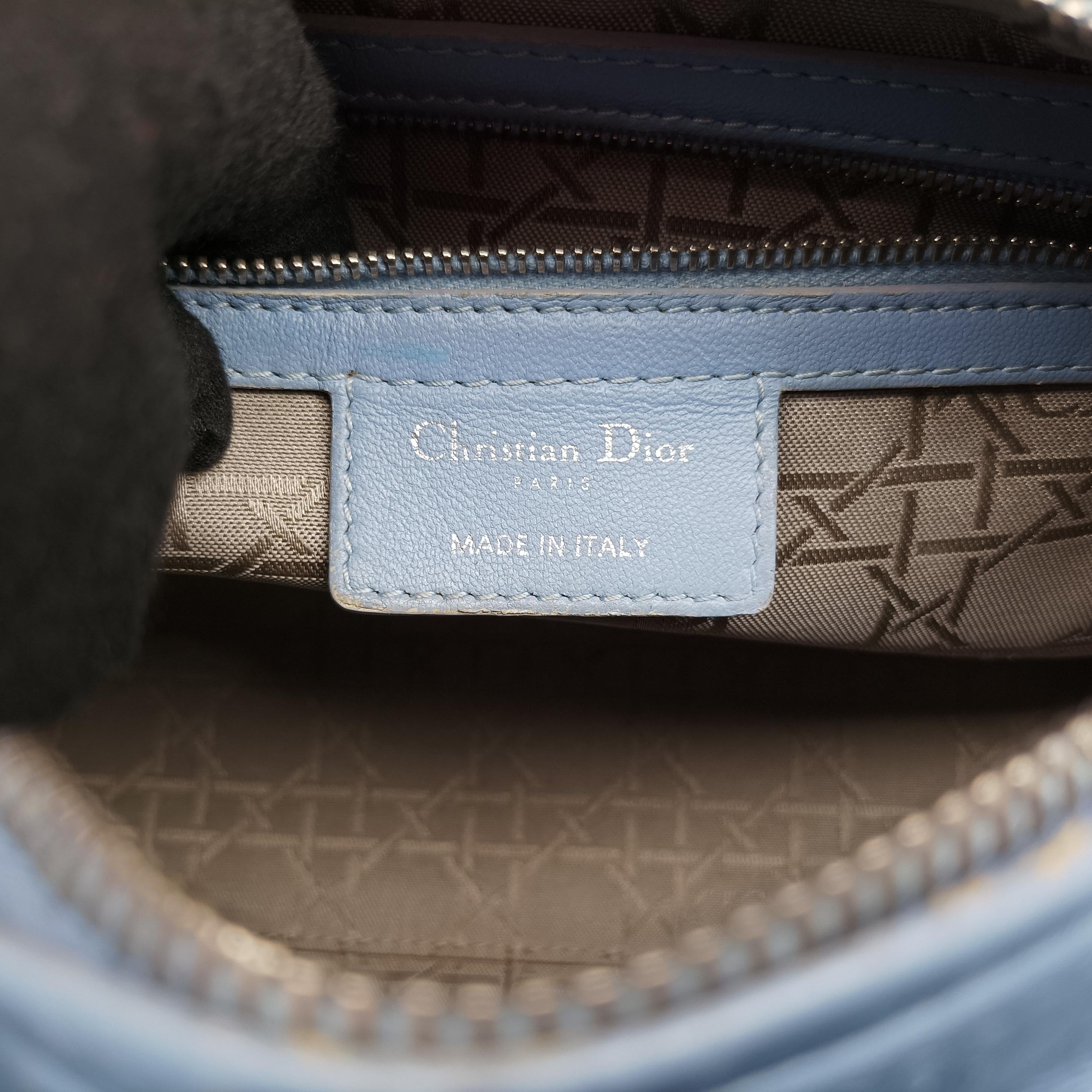 Lady Dior Blue lambskin 01-BO-0124レディディオール ブルー ラムスキン 01-BO-0124