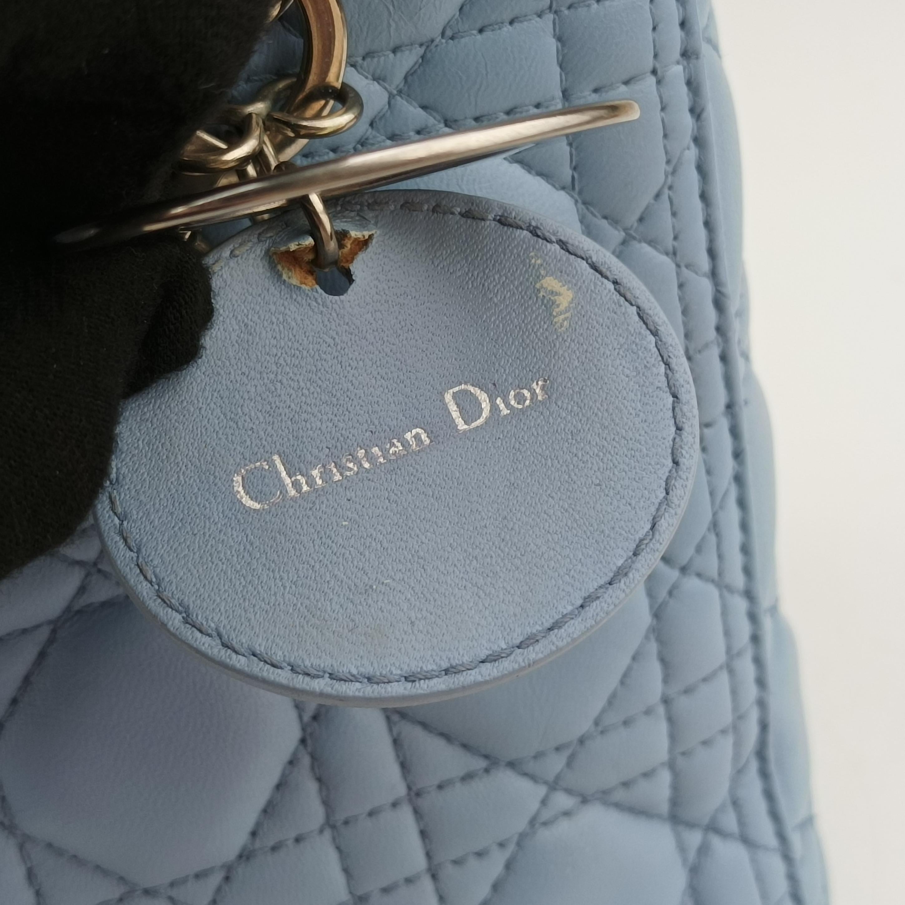 Lady Dior Blue lambskin 01-BO-0124レディディオール ブルー ラムスキン 01-BO-0124