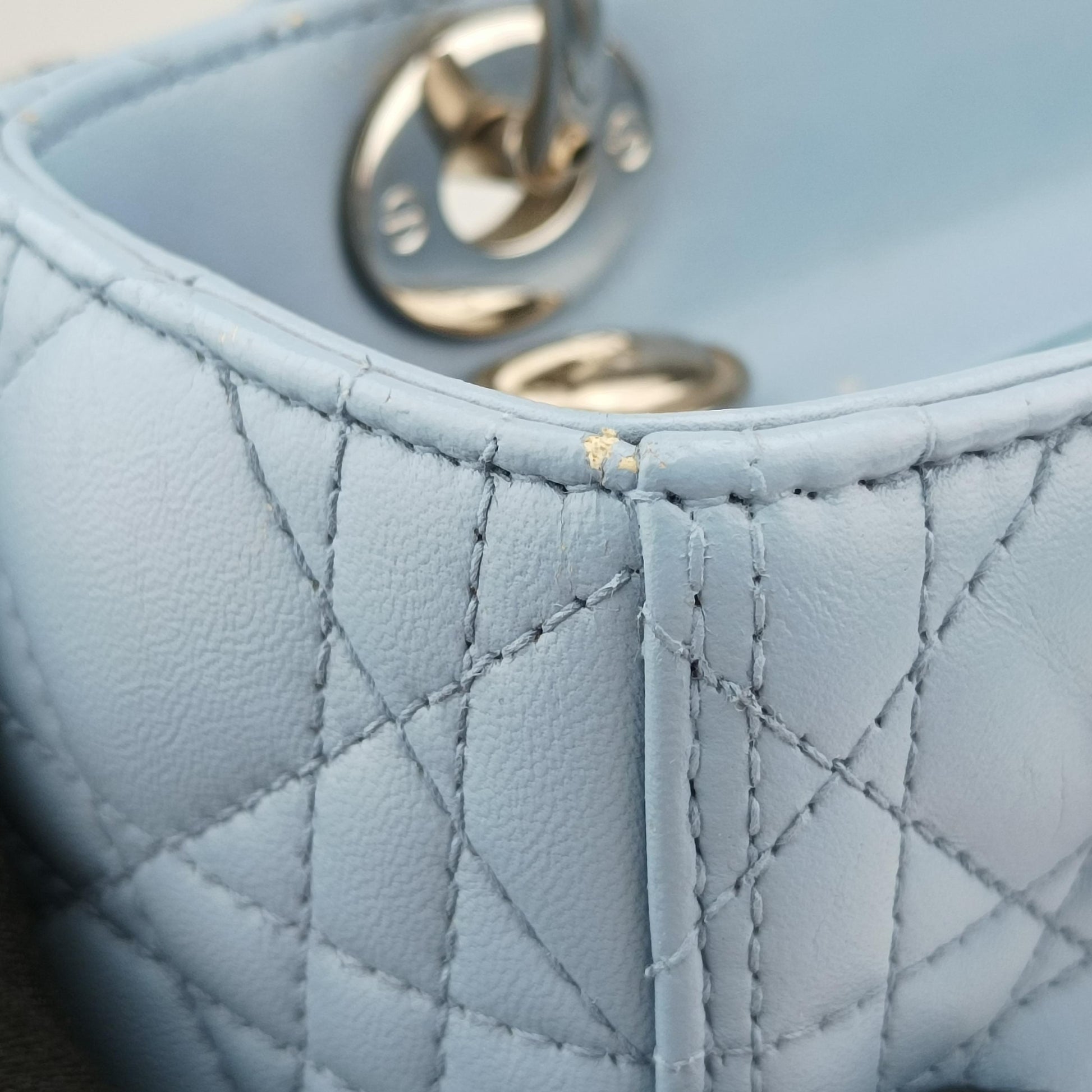 Lady Dior Blue lambskin 01-BO-0124レディディオール ブルー ラムスキン 01-BO-0124