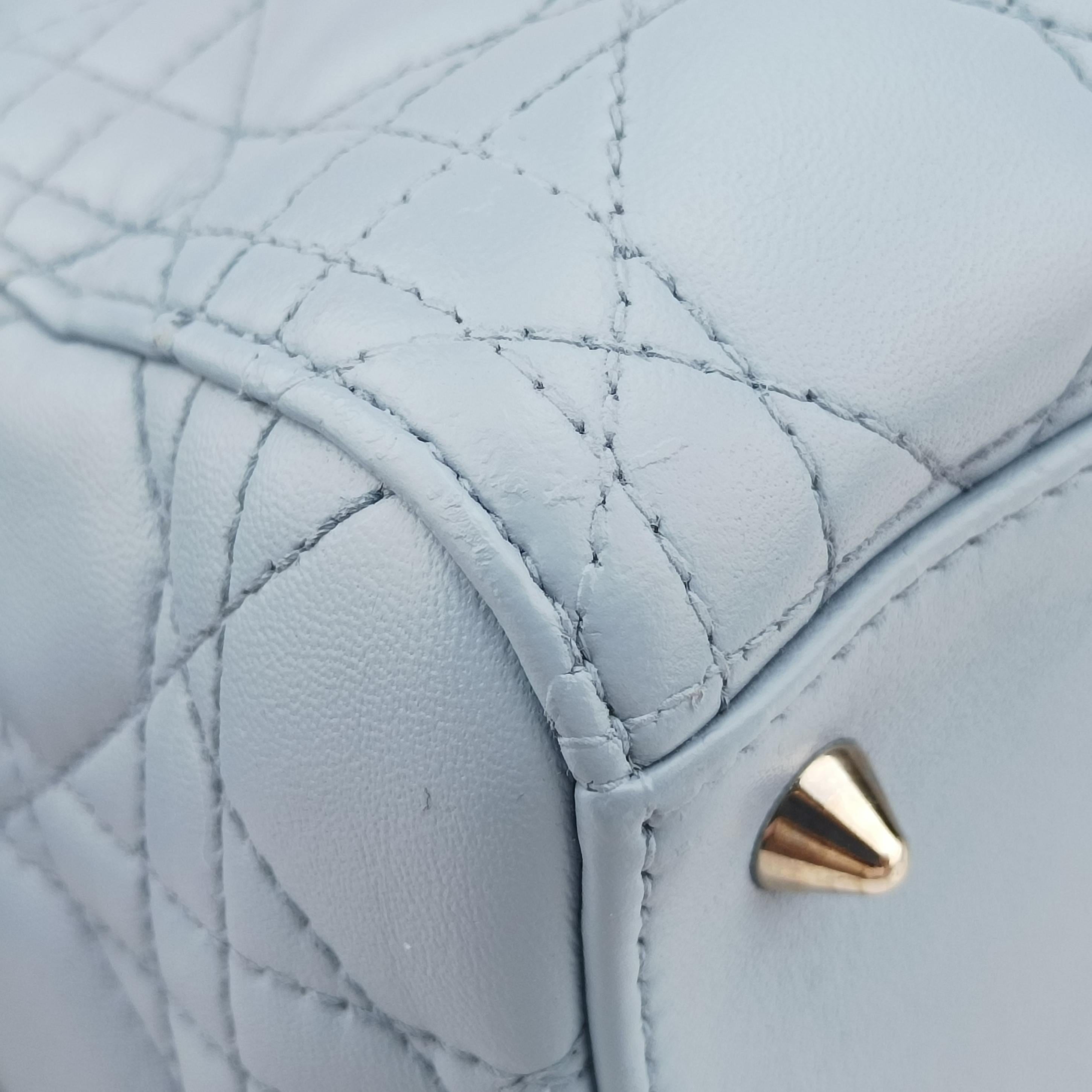 Lady Dior Blue lambskin 01-BO-0124レディディオール ブルー ラムスキン 01-BO-0124
