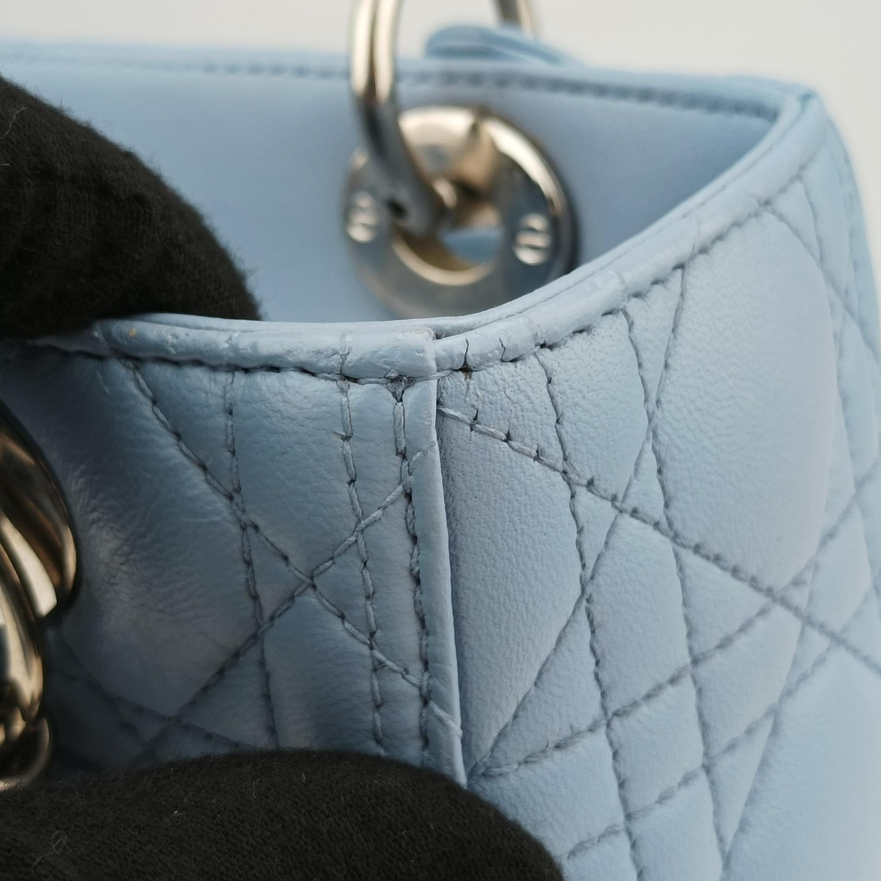 Lady Dior Blue lambskin 01-BO-0124レディディオール ブルー ラムスキン 01-BO-0124