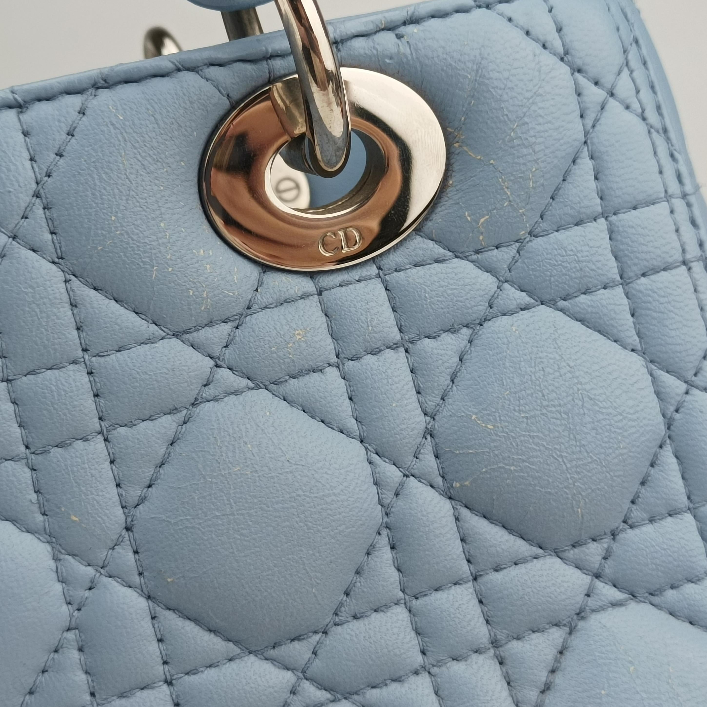 Lady Dior Blue lambskin 01-BO-0124レディディオール ブルー ラムスキン 01-BO-0124