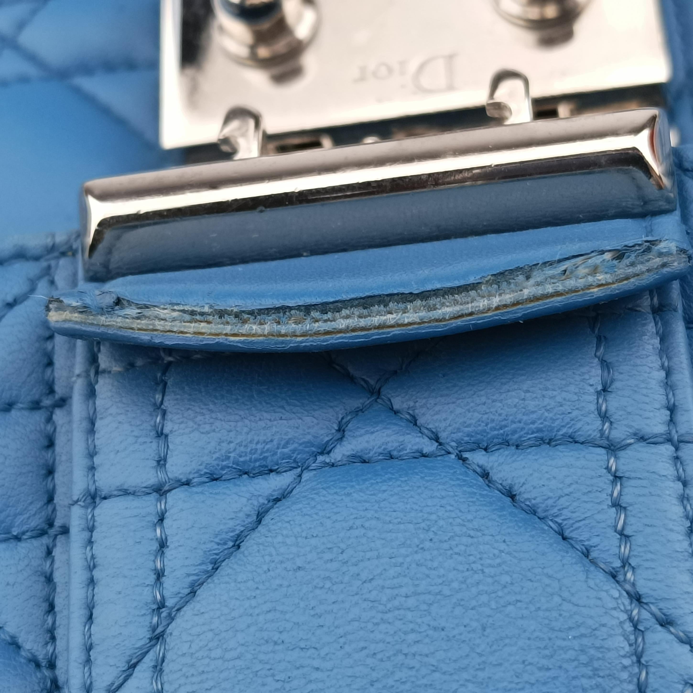Miss Dior Canage Blue lambskin 12-MA-1121ミスディオール カナージュ ブルー ラムスキン 12-MA-1121