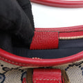 Abbey Pochette Beige x Red x Multicolor Leather×canvas 130939 アビー ポシェット ベージュ×レッド×マルチカラー レザー×キャンバス 130939 