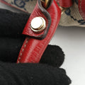 Abbey Pochette Beige x Red x Multicolor Leather×canvas 130939 アビー ポシェット ベージュ×レッド×マルチカラー レザー×キャンバス 130939 