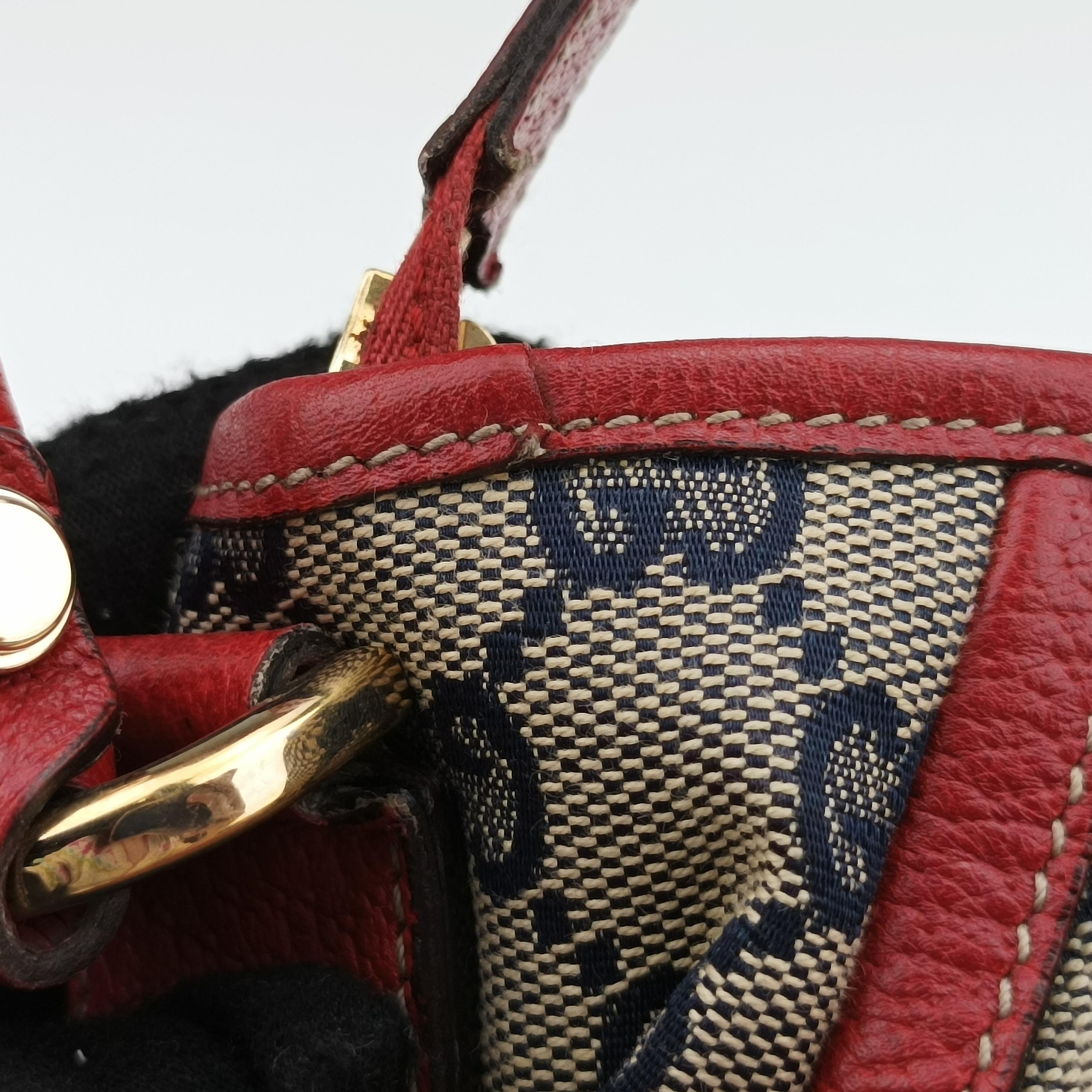 Abbey Pochette Beige x Red x Multicolor Leather×canvas 130939 アビー ポシェット ベージュ×レッド×マルチカラー レザー×キャンバス 130939 