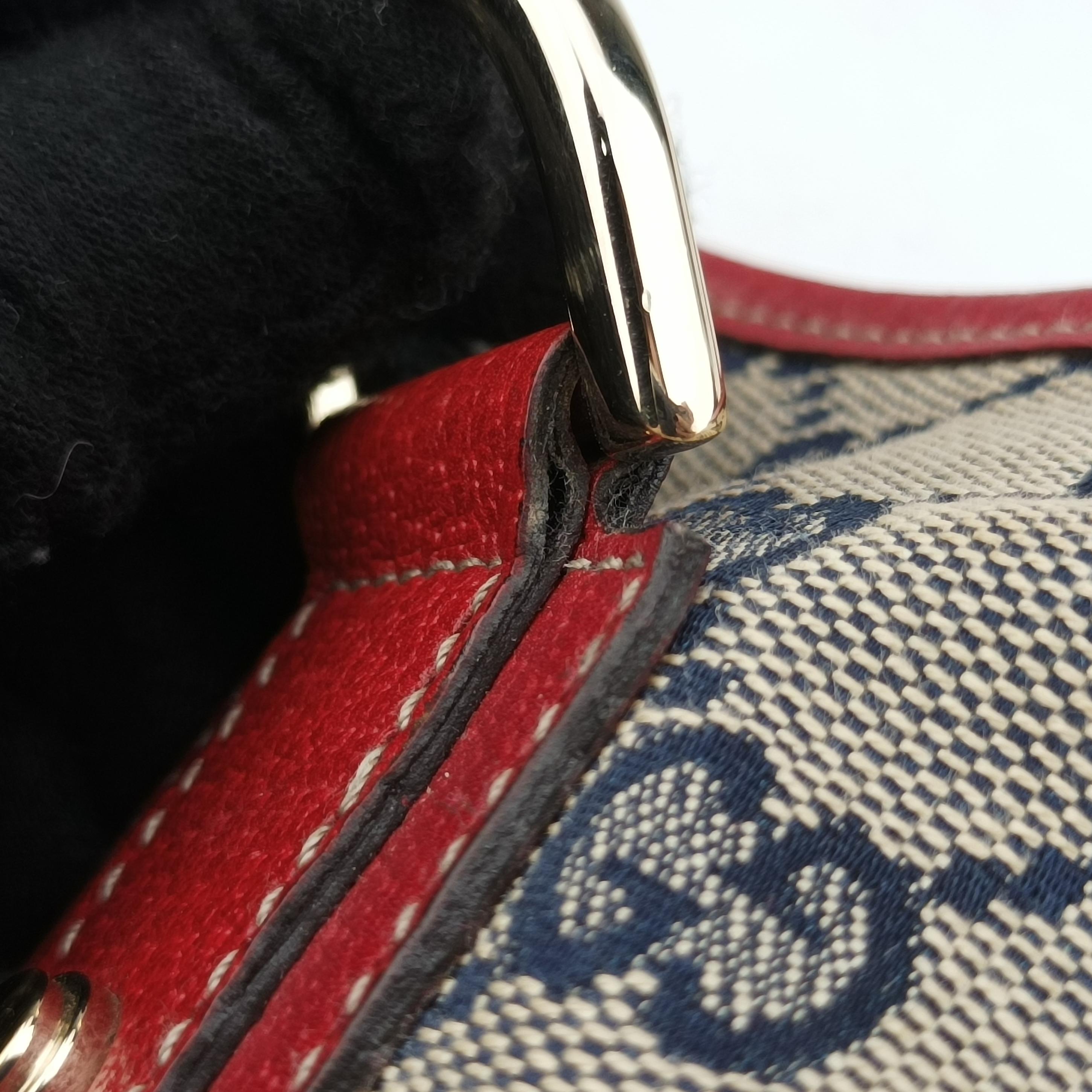 Abbey Pochette Beige x Red x Multicolor Leather×canvas 130939 アビー ポシェット ベージュ×レッド×マルチカラー レザー×キャンバス 130939 