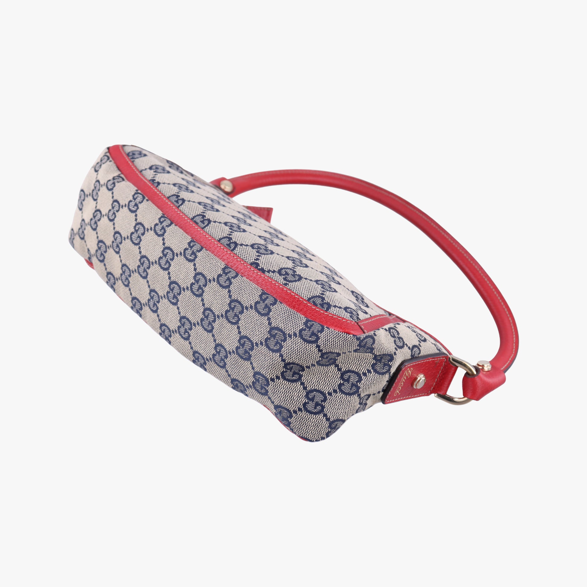 Abbey Pochette Beige x Red x Multicolor Leather×canvas 130939 アビー ポシェット ベージュ×レッド×マルチカラー レザー×キャンバス 130939 
