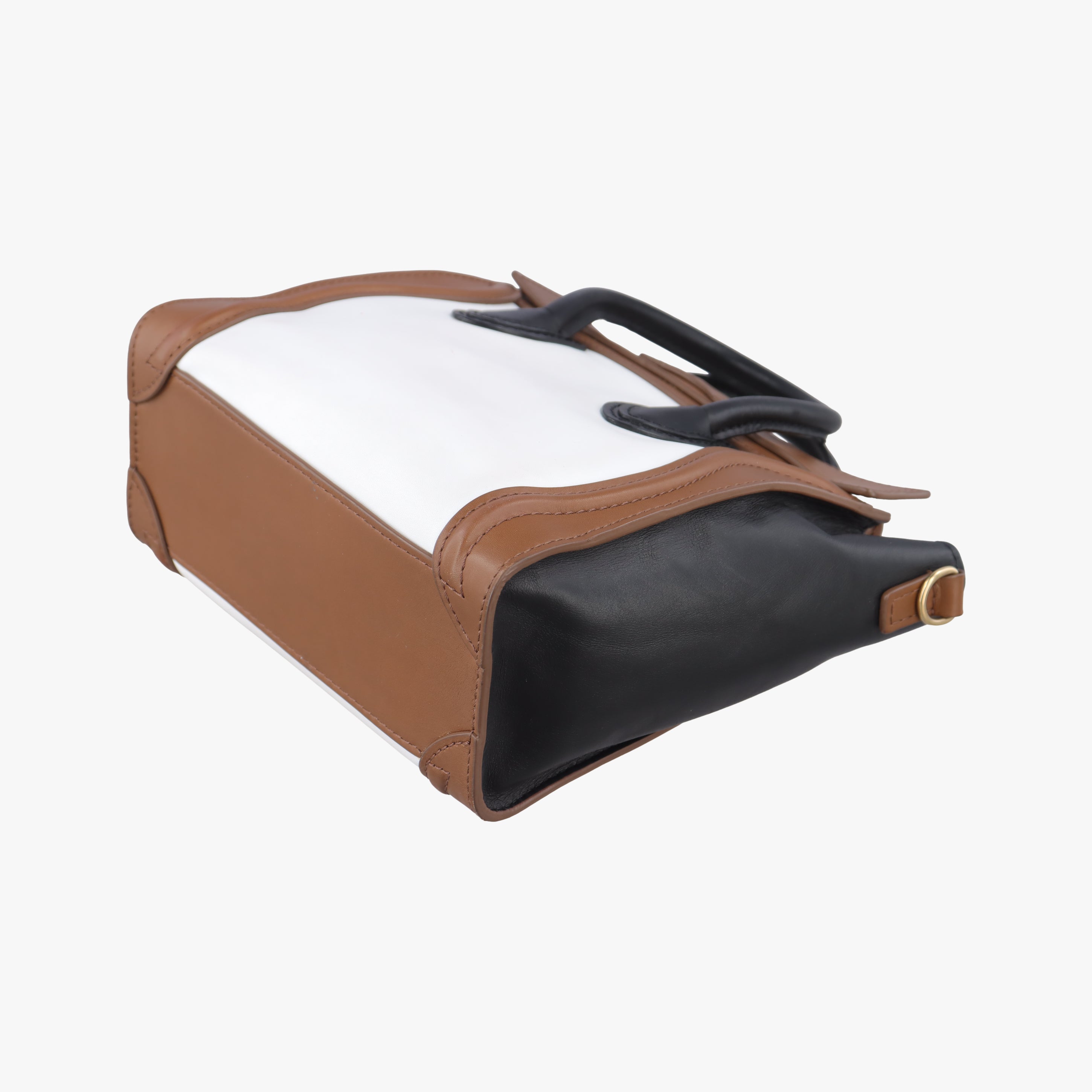 luggage nano shopper Brown×white×black Leather W-SA-0162 W-MM-0182ラゲージナノショッパー ブラウン×ホワイト×ブラック レザー W-SA-0162 W-MM-0182