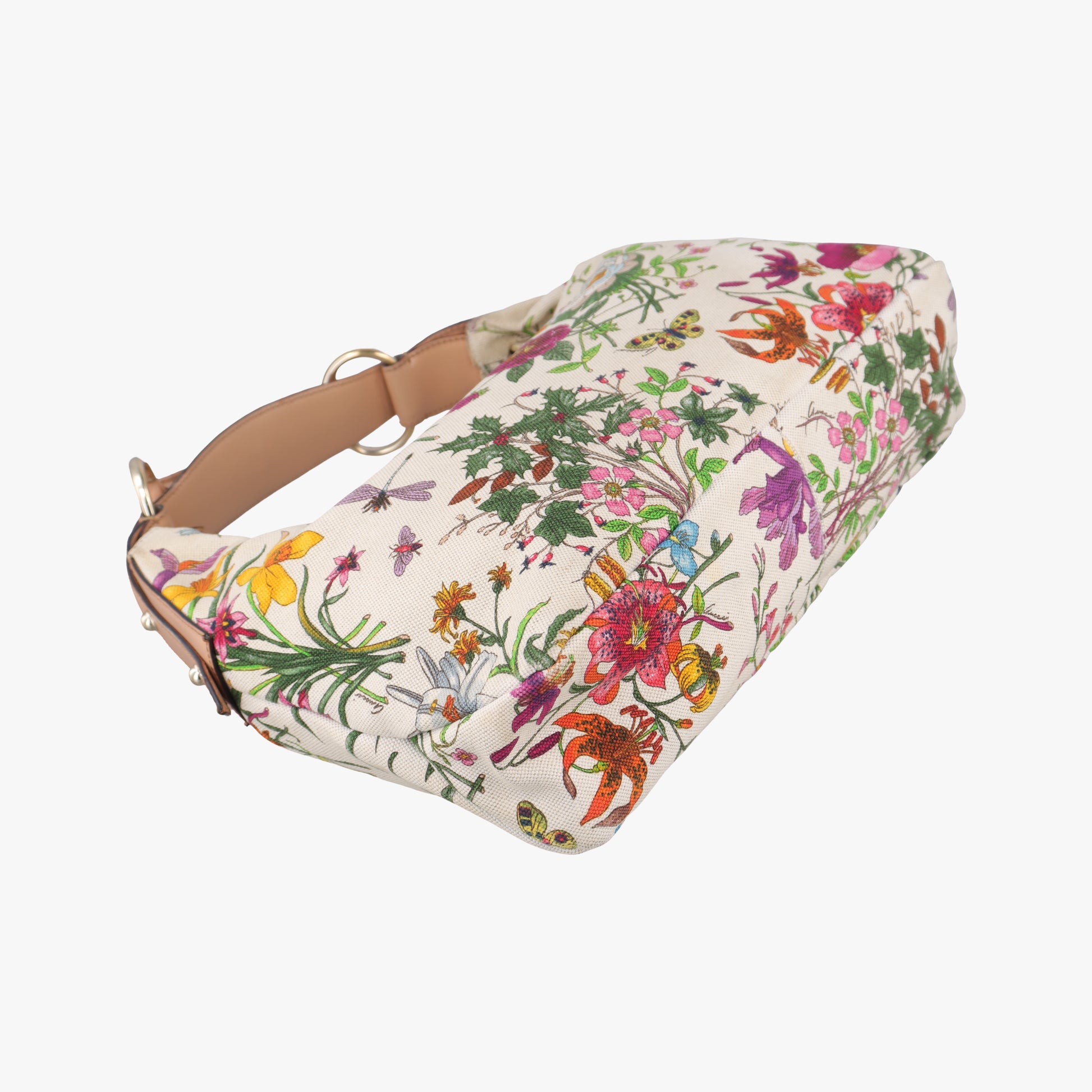 horsebit hobo White×Multicolour Canvas 115867 ホースビット ホワイト×マルチカラー キャンバス 115867 