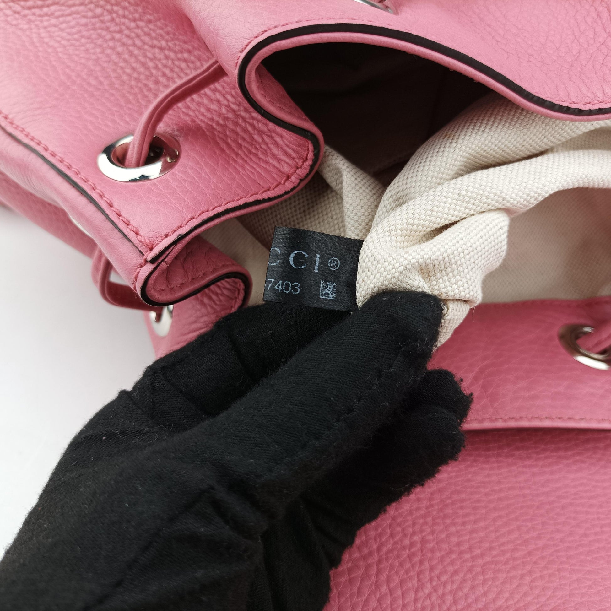 Bamboo fringe tassel Pink Leather 370833 I017857403バンブー ピンク レザー 370833 I017857403