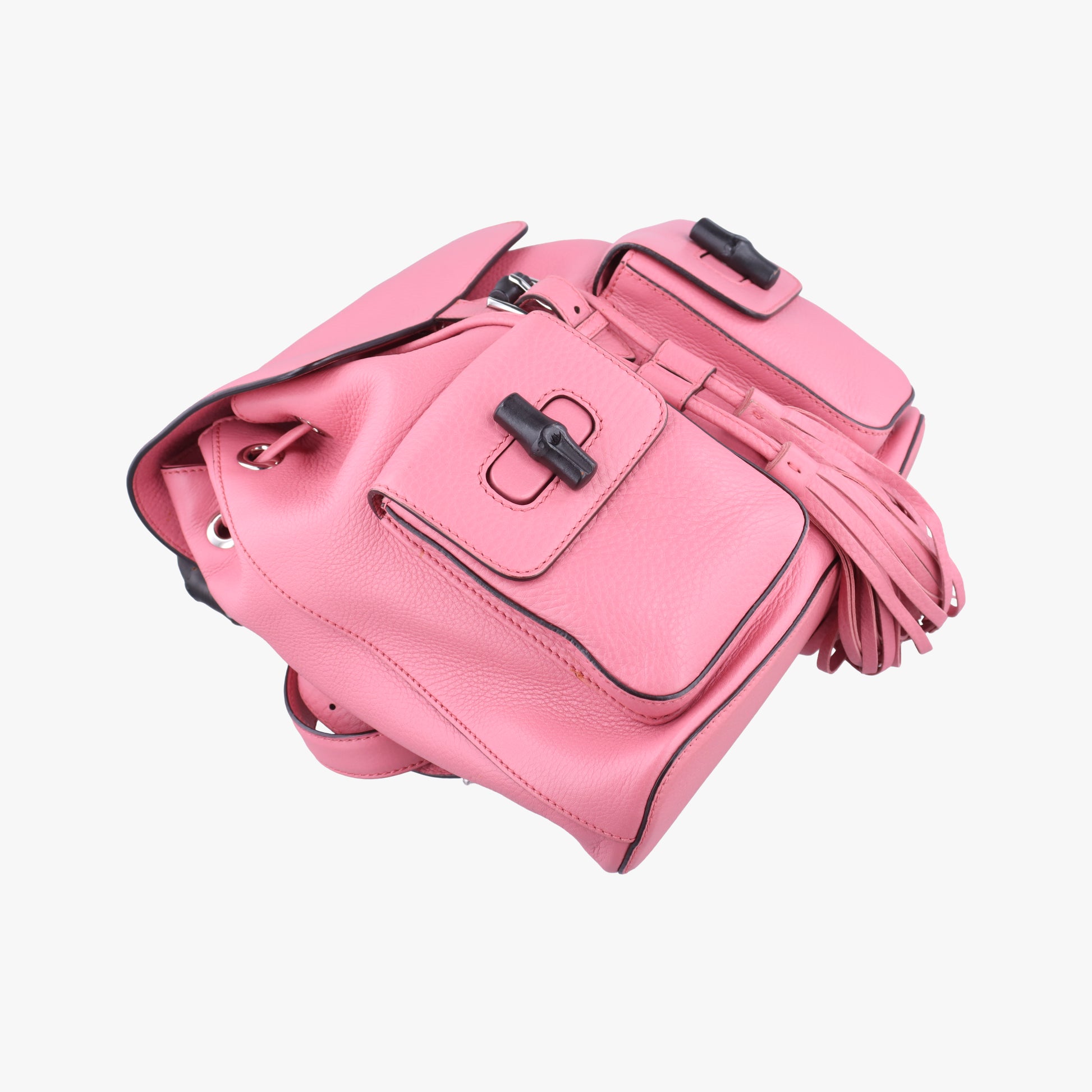 Bamboo fringe tassel Pink Leather 370833 I017857403バンブー ピンク レザー 370833 I017857403