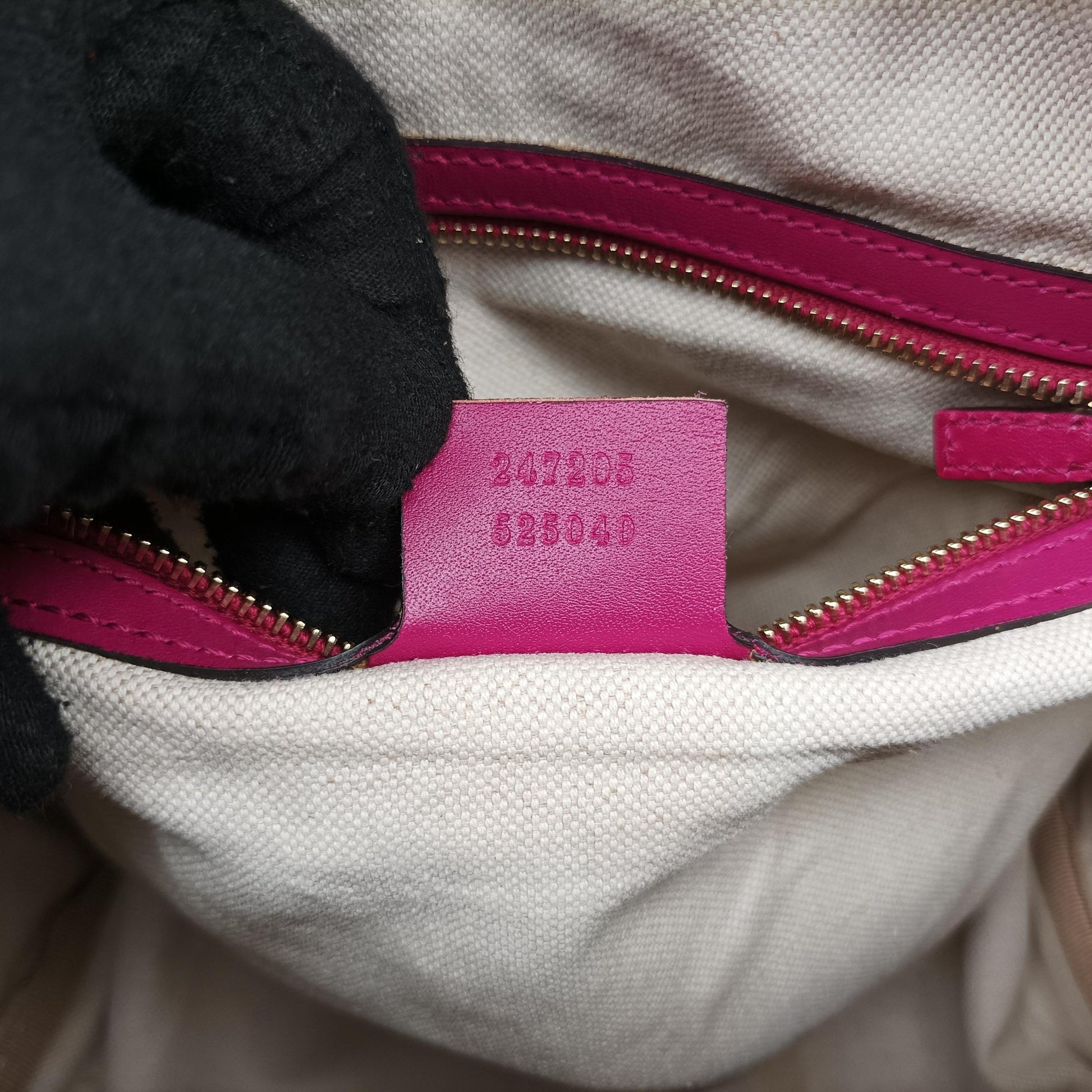 Sherry Line beige×rose canvas×leather 247205 D015384352シェリーライン ベージュ×ローズ キャンバス×レザー 247205 D015384352