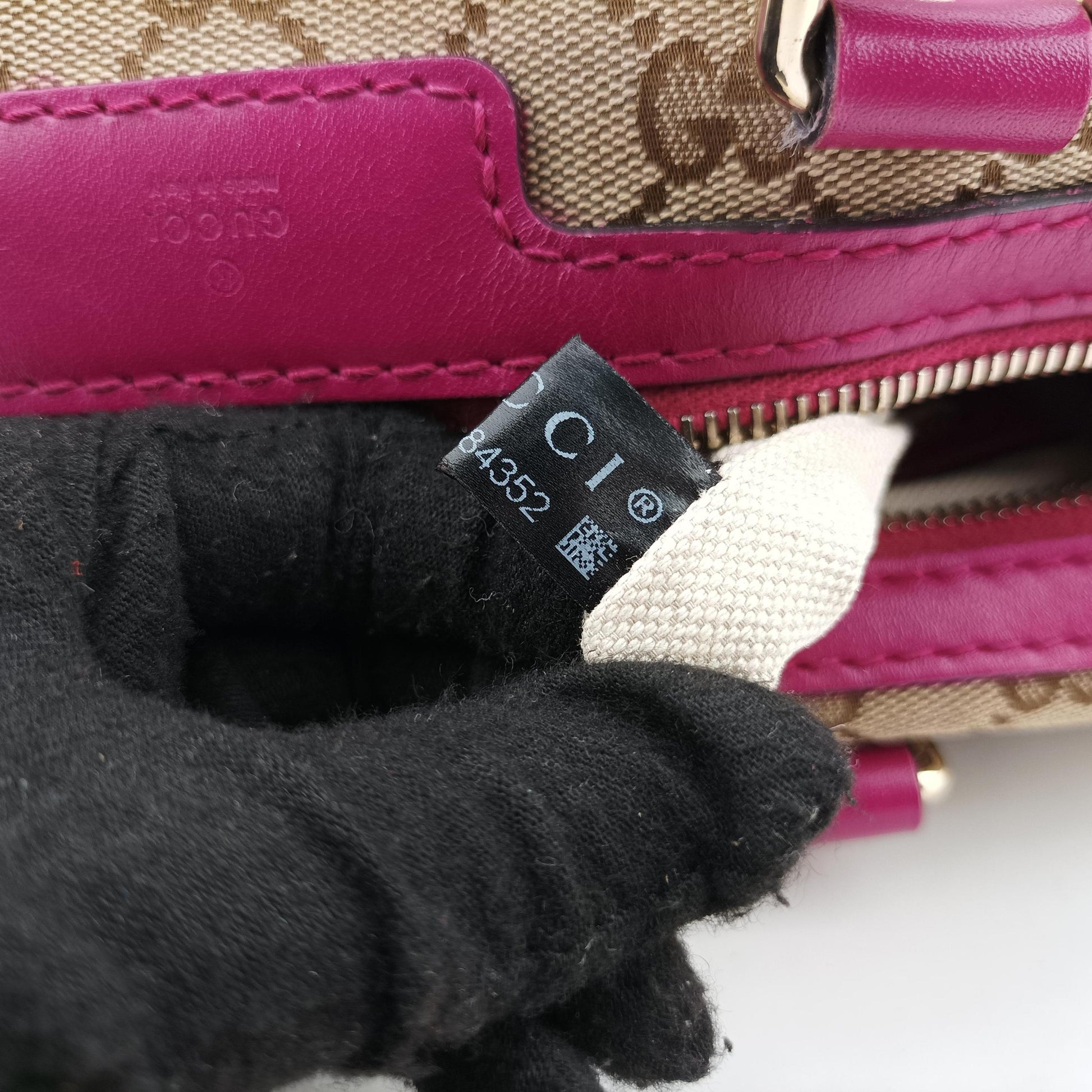 Sherry Line beige×rose canvas×leather 247205 D015384352シェリーライン ベージュ×ローズ キャンバス×レザー 247205 D015384352