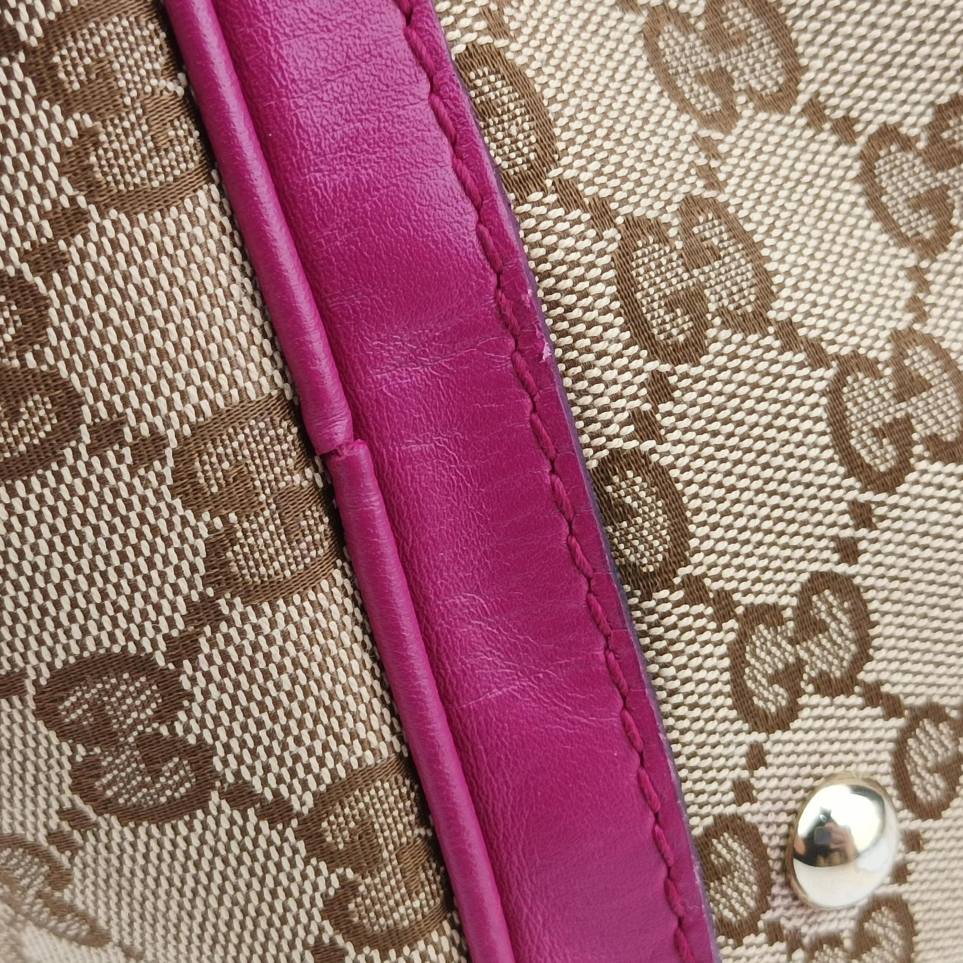 Sherry Line beige×rose canvas×leather 247205 D015384352シェリーライン ベージュ×ローズ キャンバス×レザー 247205 D015384352